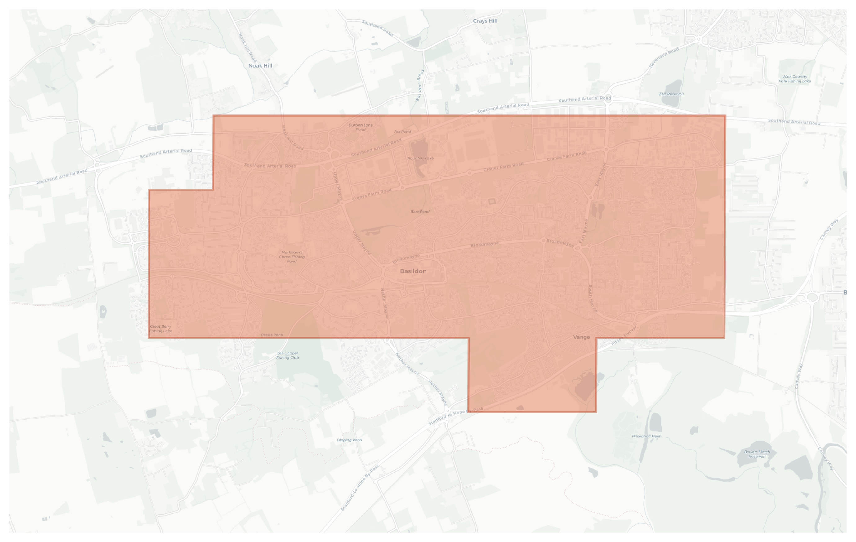 Basildon geographic map