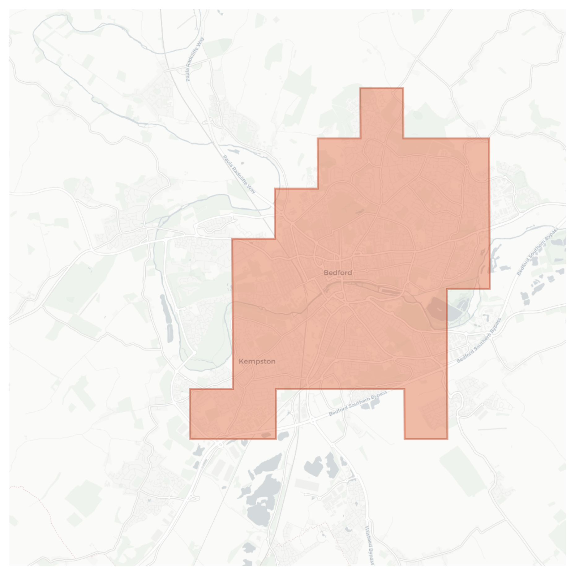 Bedford geographic map