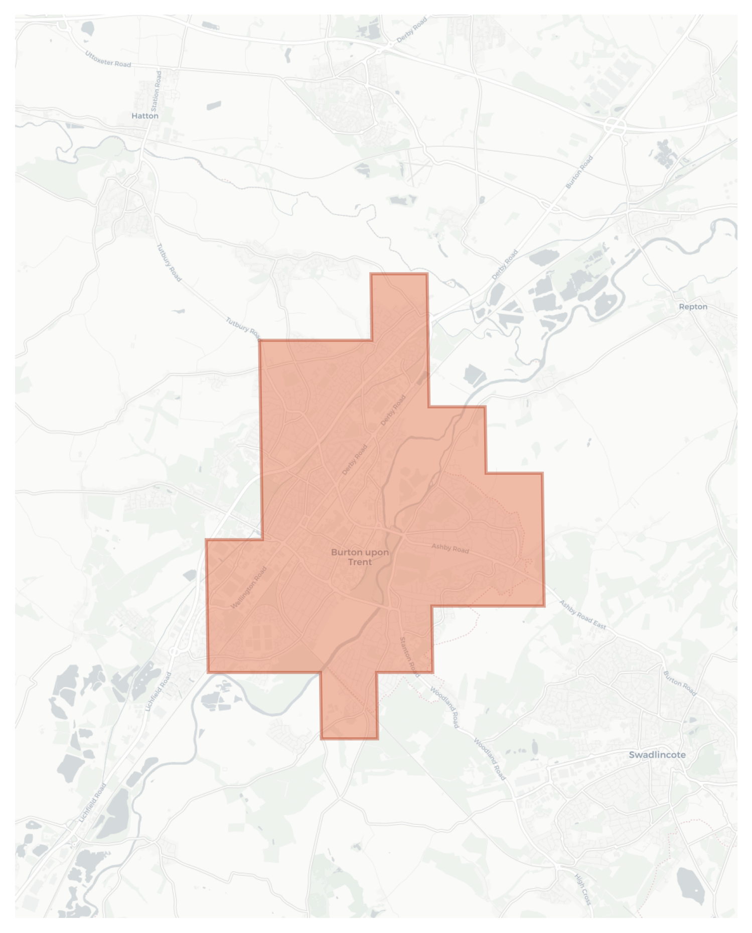 Burton-on-Trent geographic map