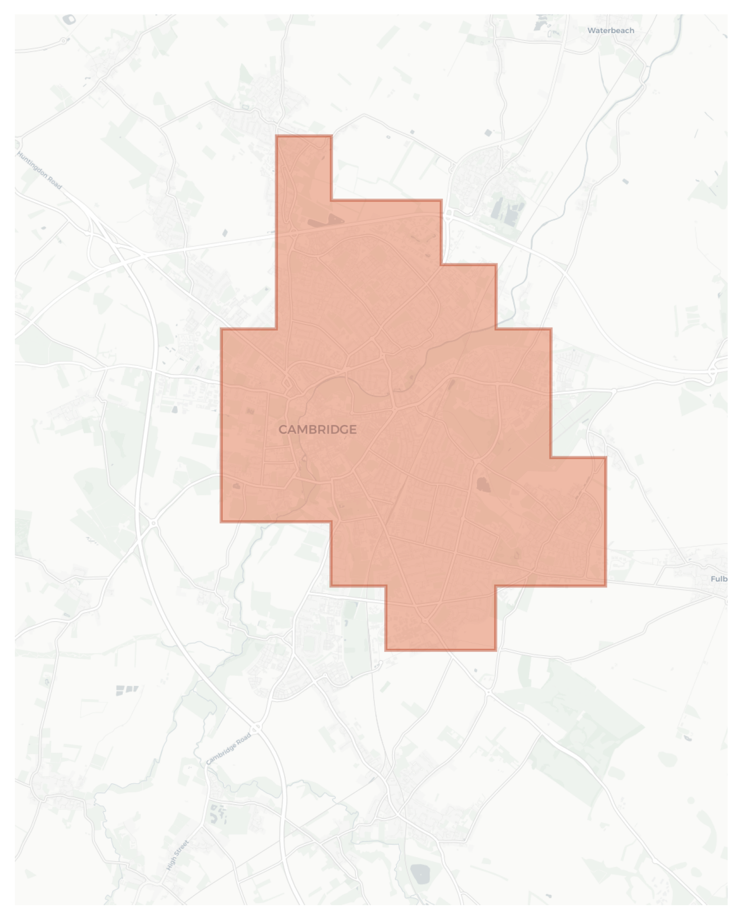 Cambridge geographic map