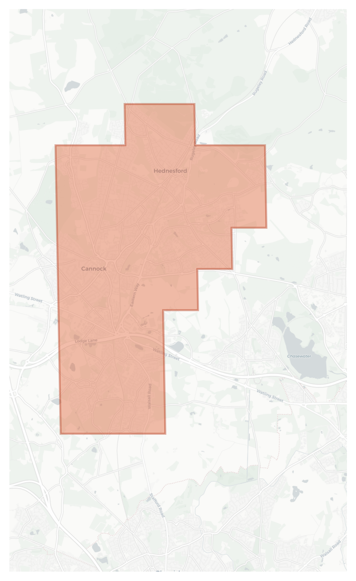 Cannock geographic map