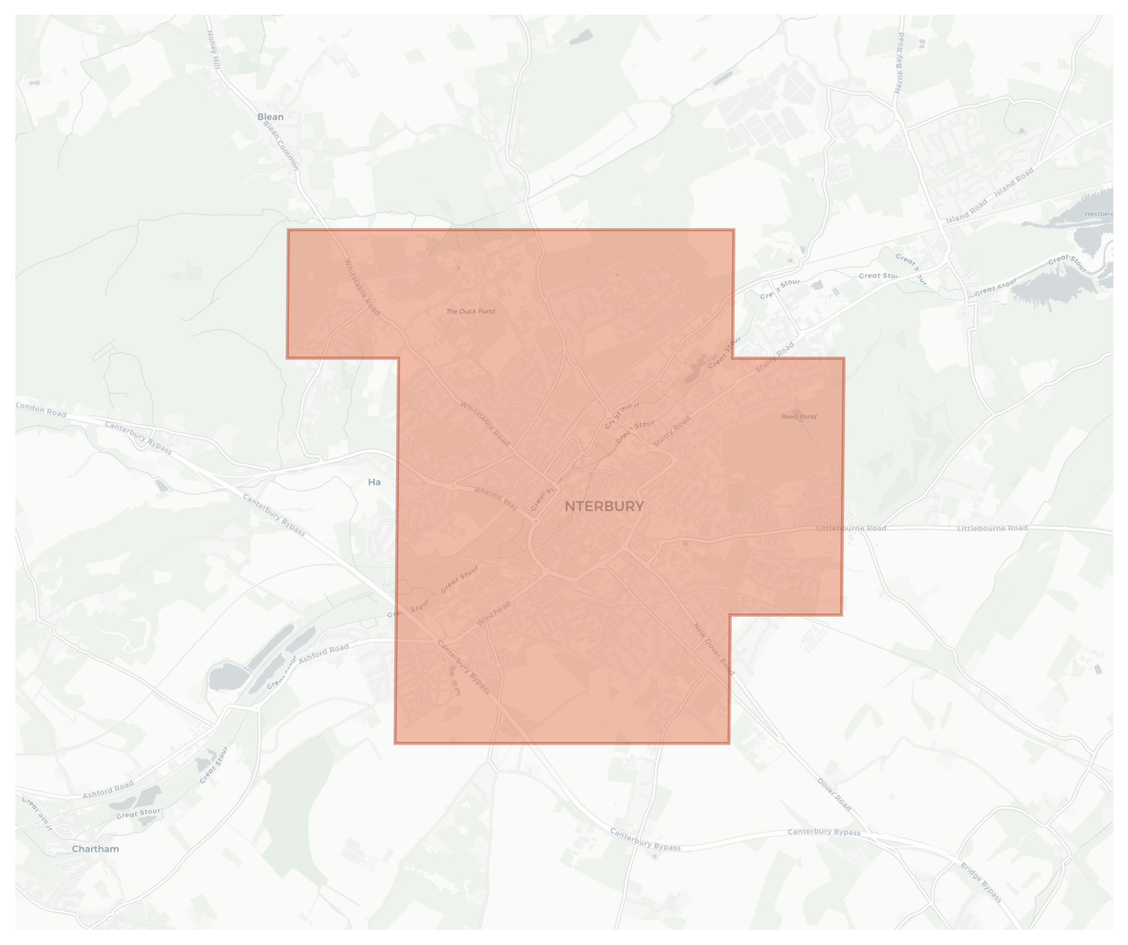 Canterbury geographic map