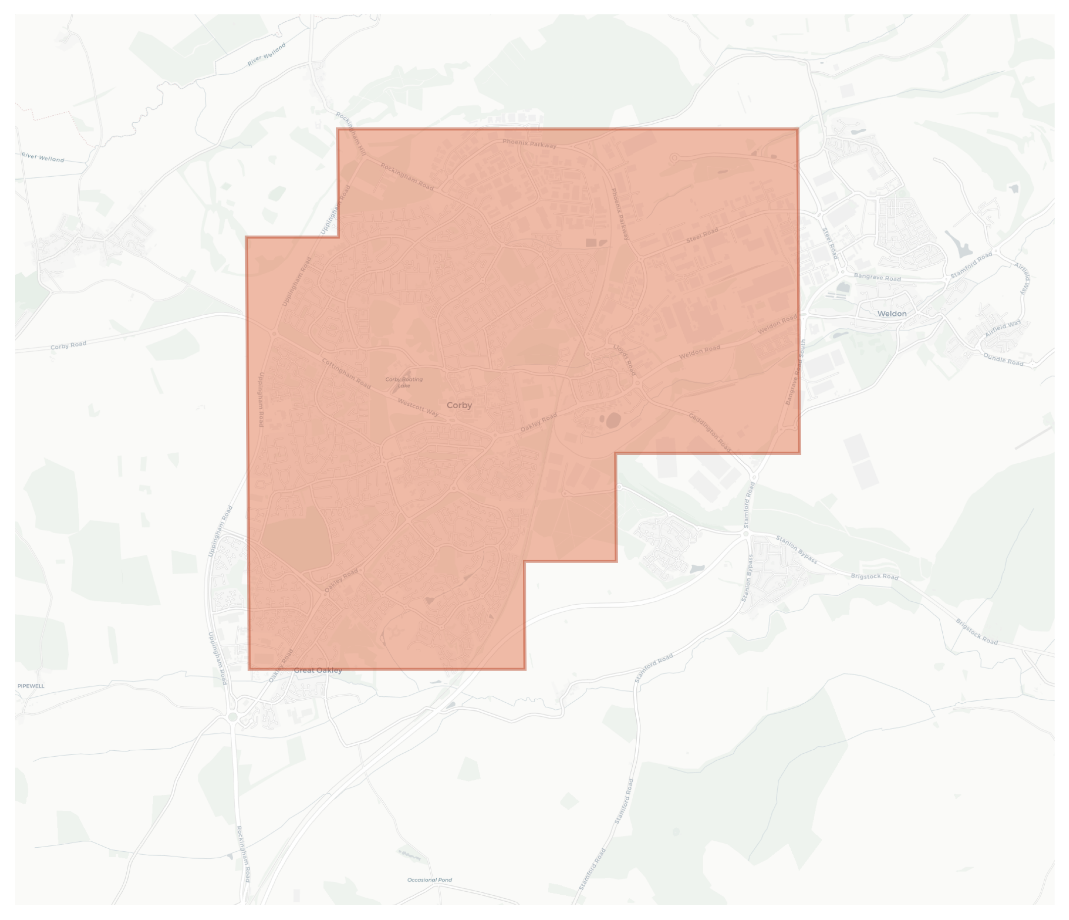 Corby geographic map