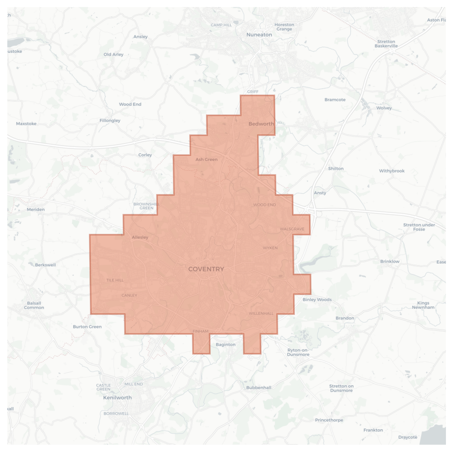 Coventry geographic map
