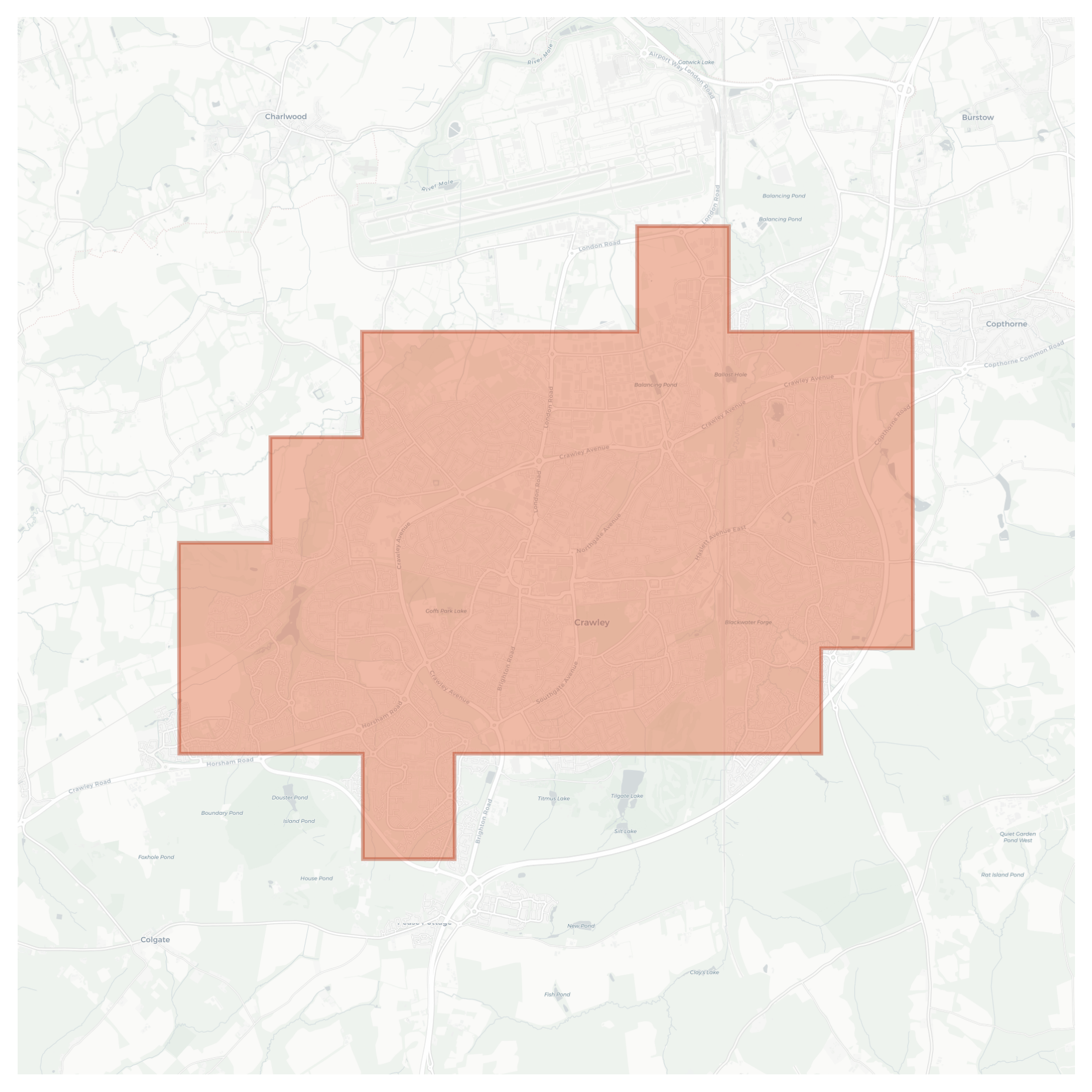 Crawley geographic map