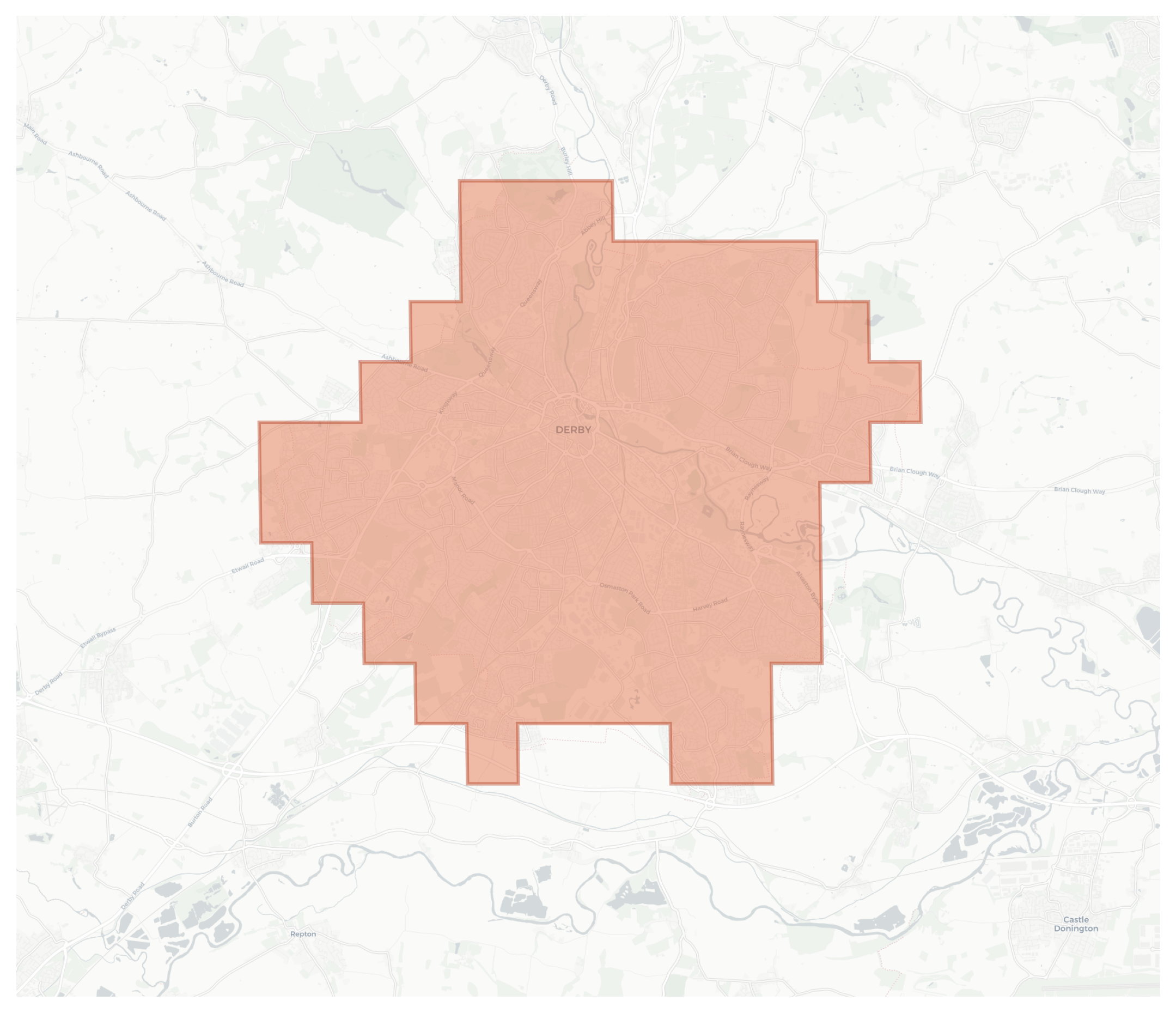 Derby geographic map