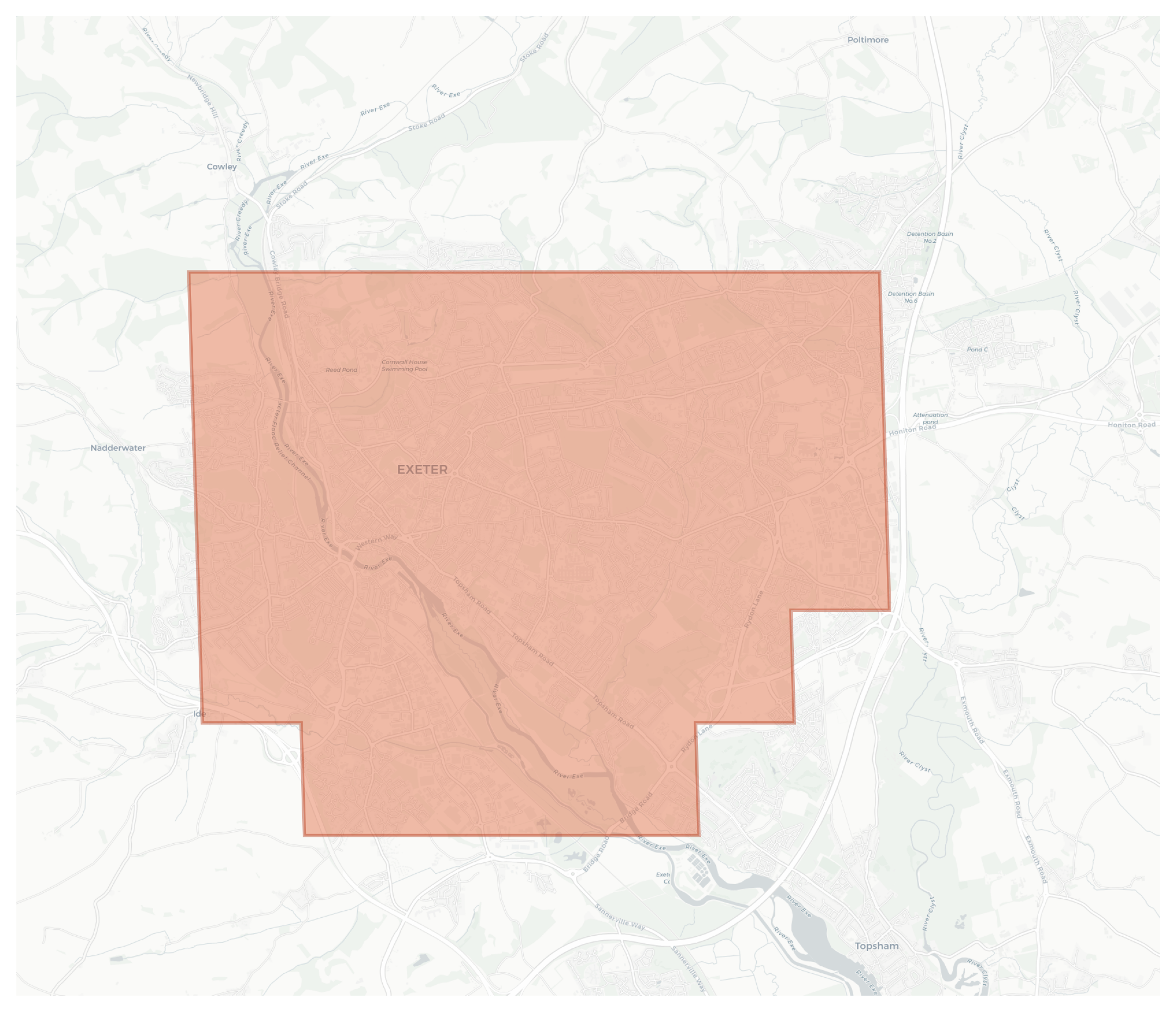 Exeter geographic map