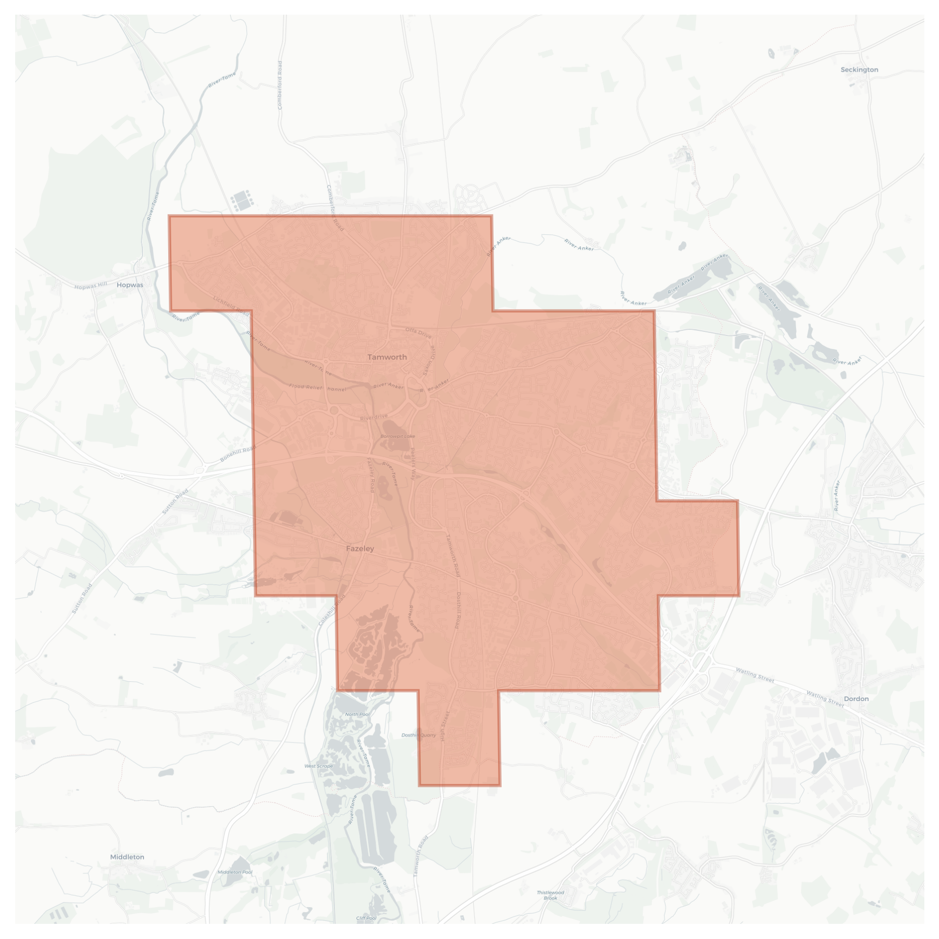 Fazeley geographic map
