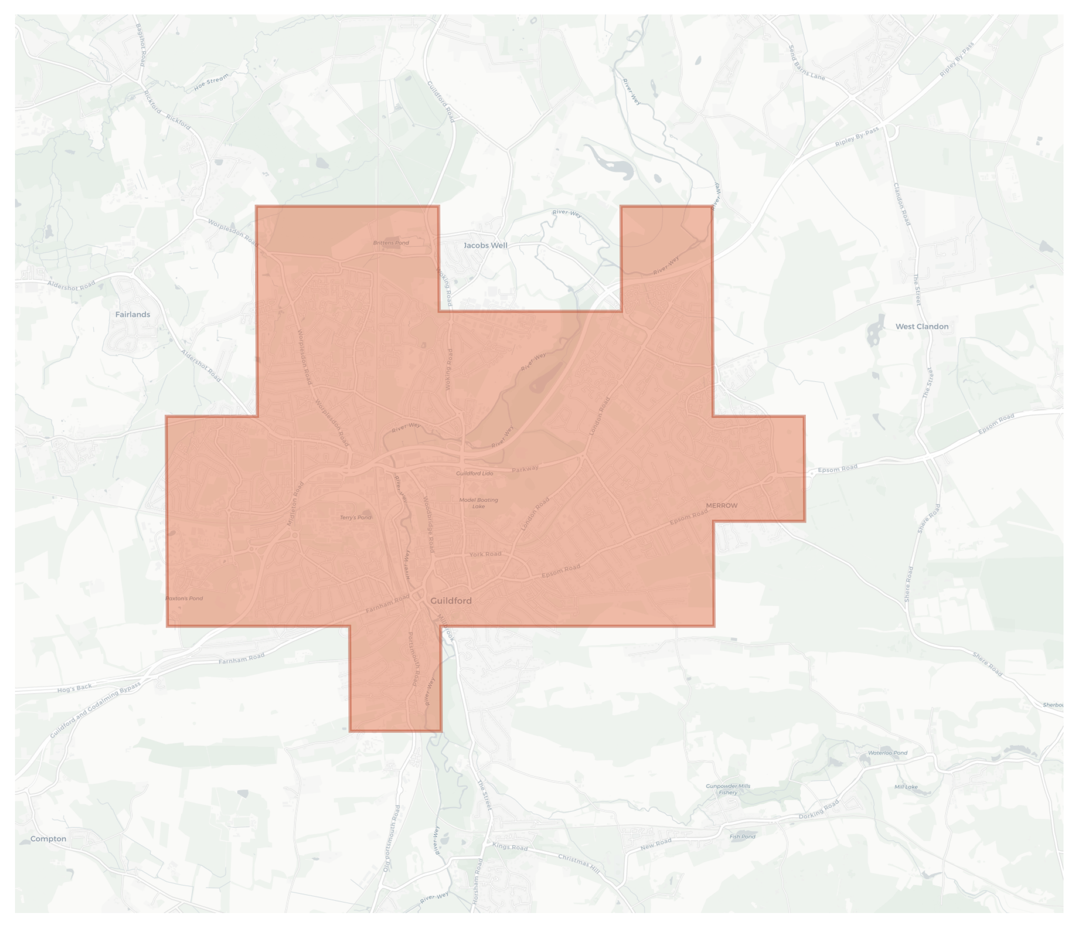 Guildford geographic map