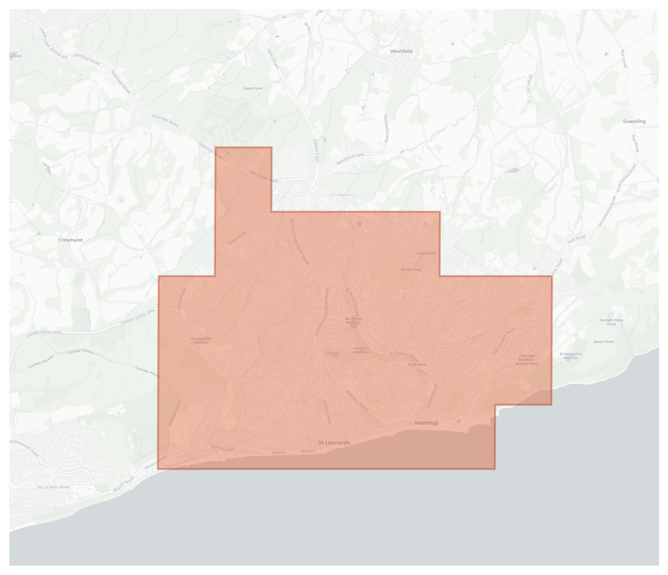 Hastings geographic map