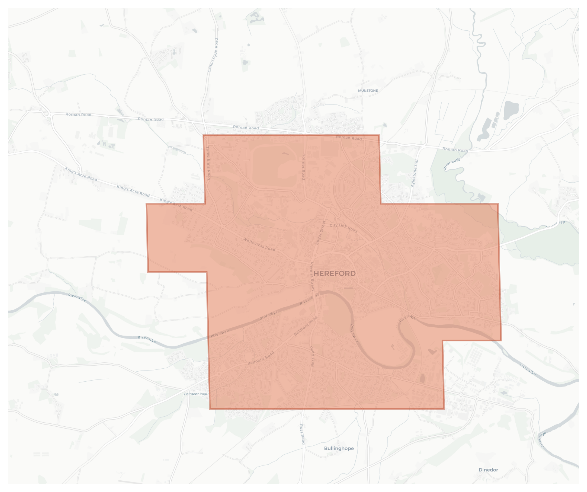 Hereford geographic map