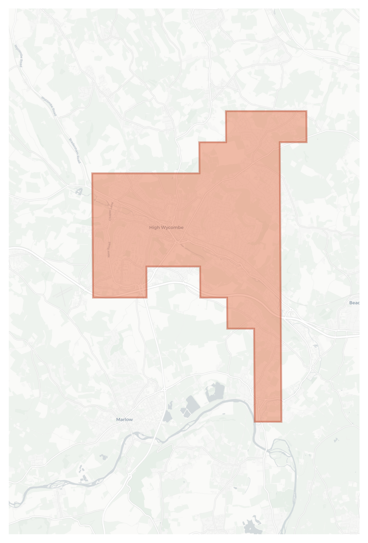 High Wycombe geographic map