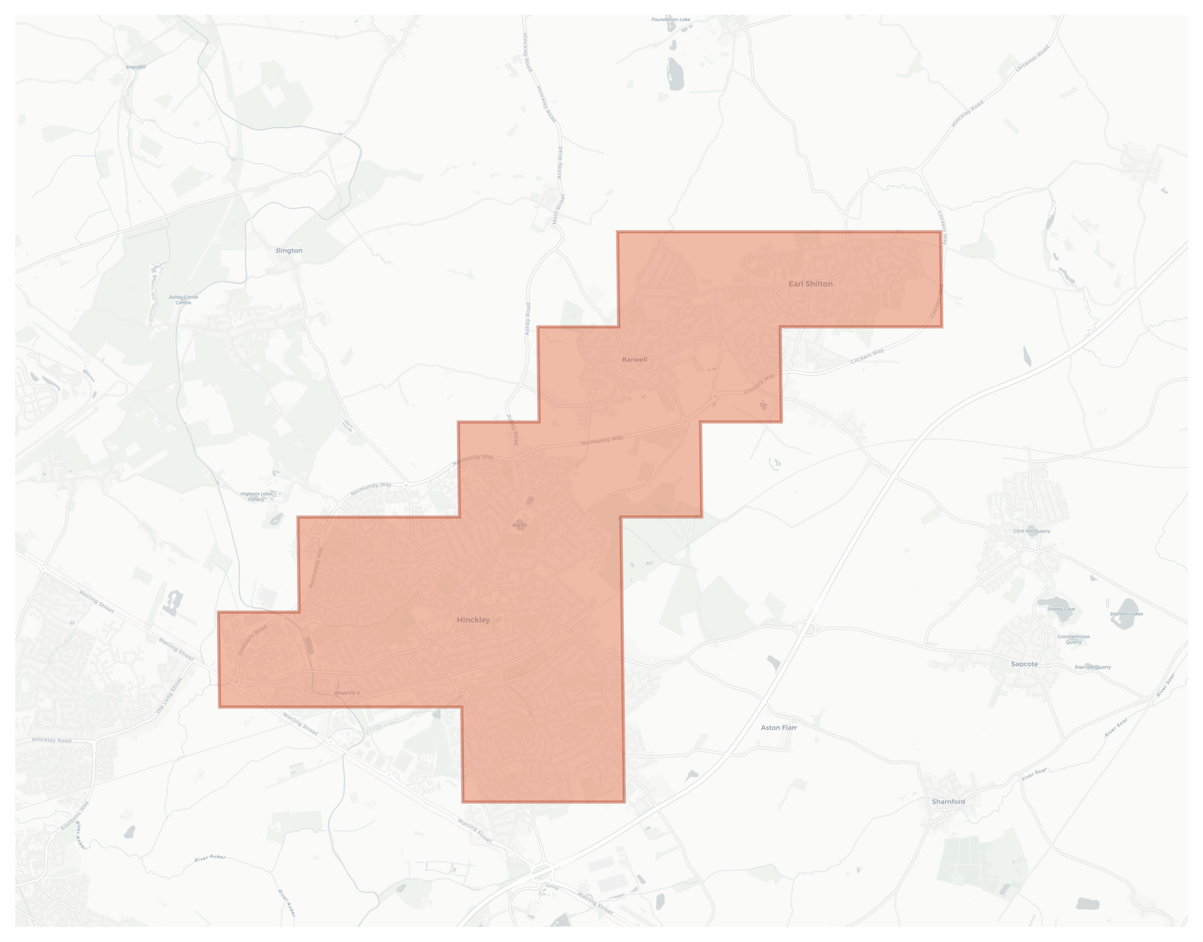 Hinckley geographic map