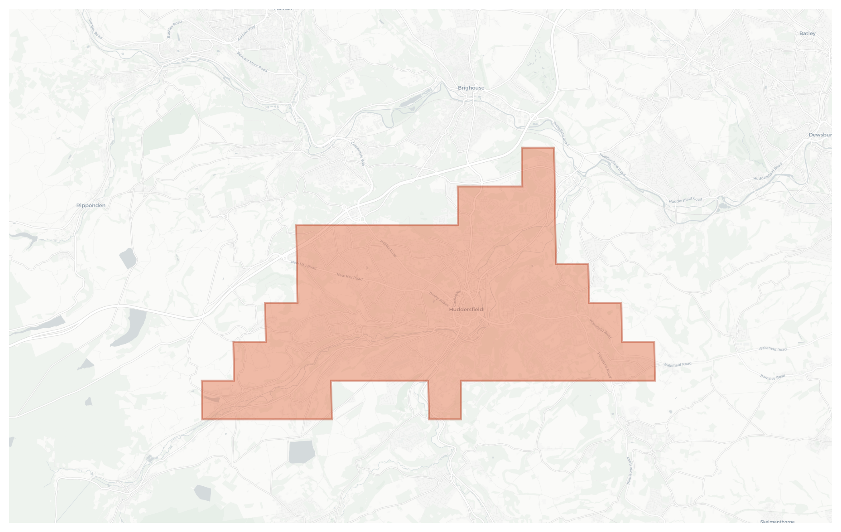 Huddersfield geographic map