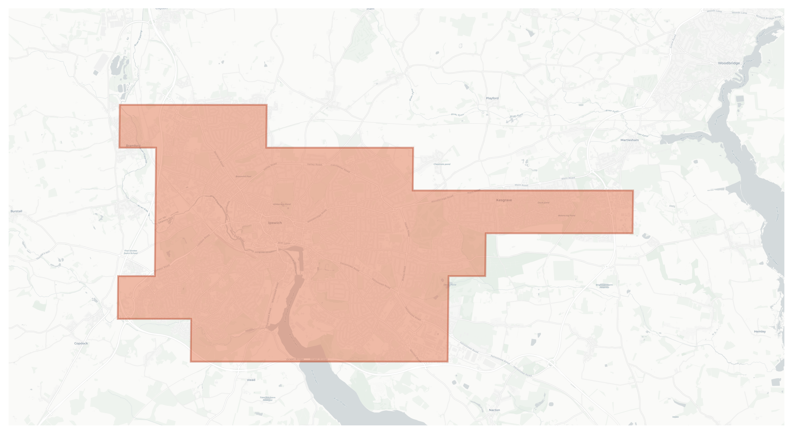 Ipswich geographic map