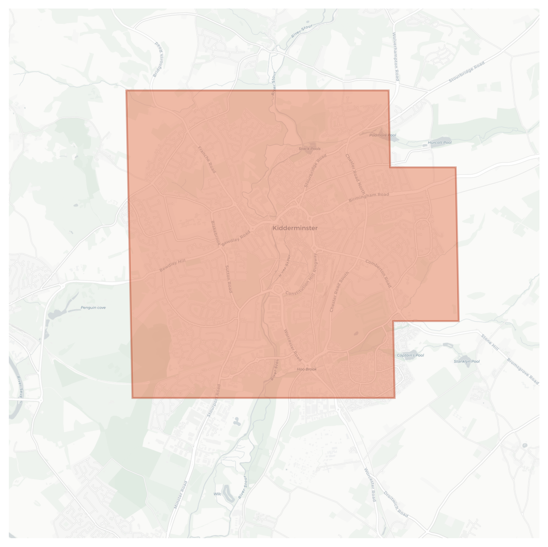 Kidderminster geographic map
