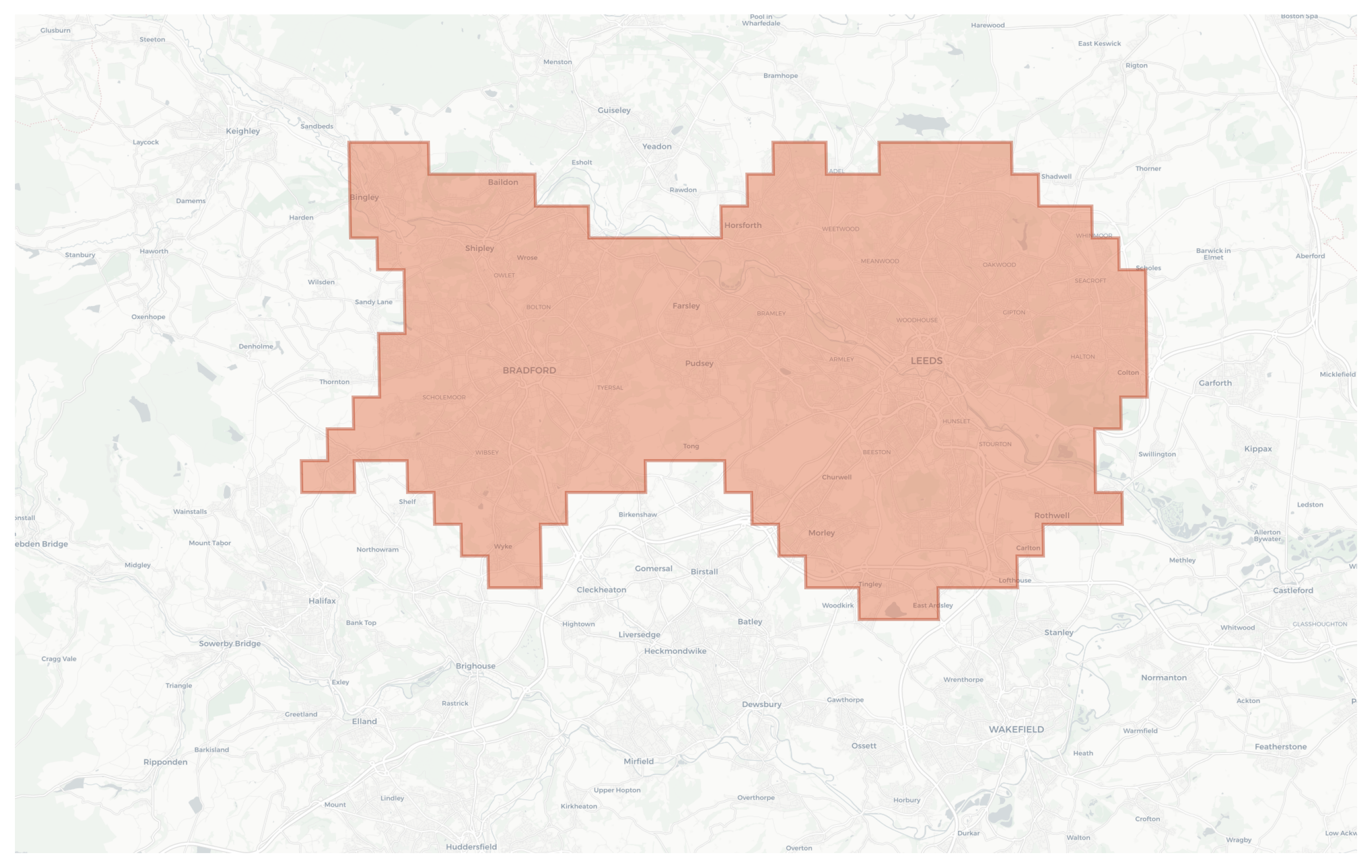 Leeds geographic map