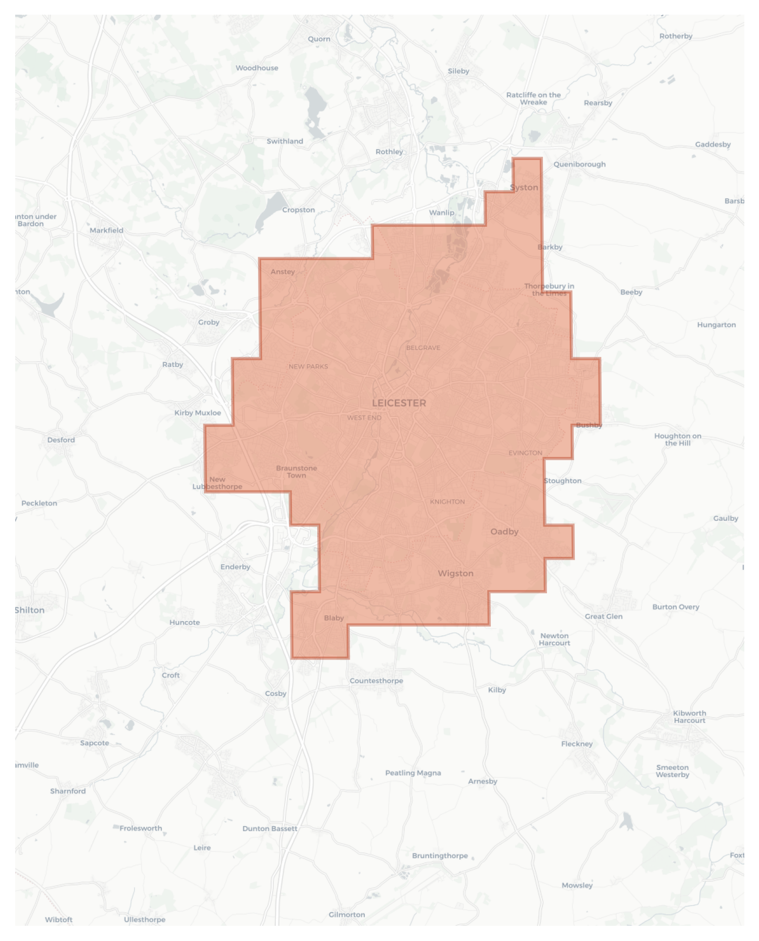 Leicester geographic map