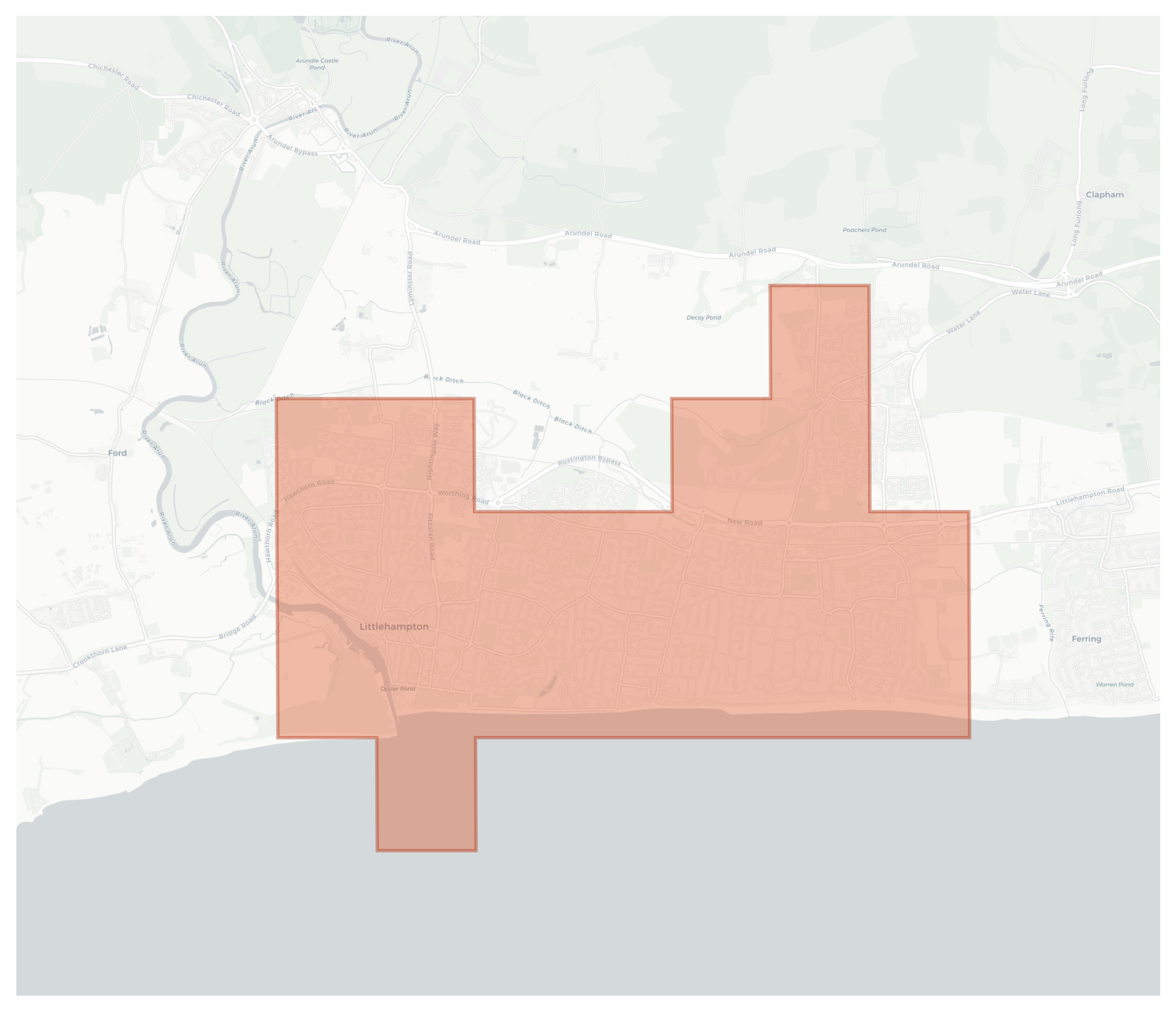 Littlehampton geographic map