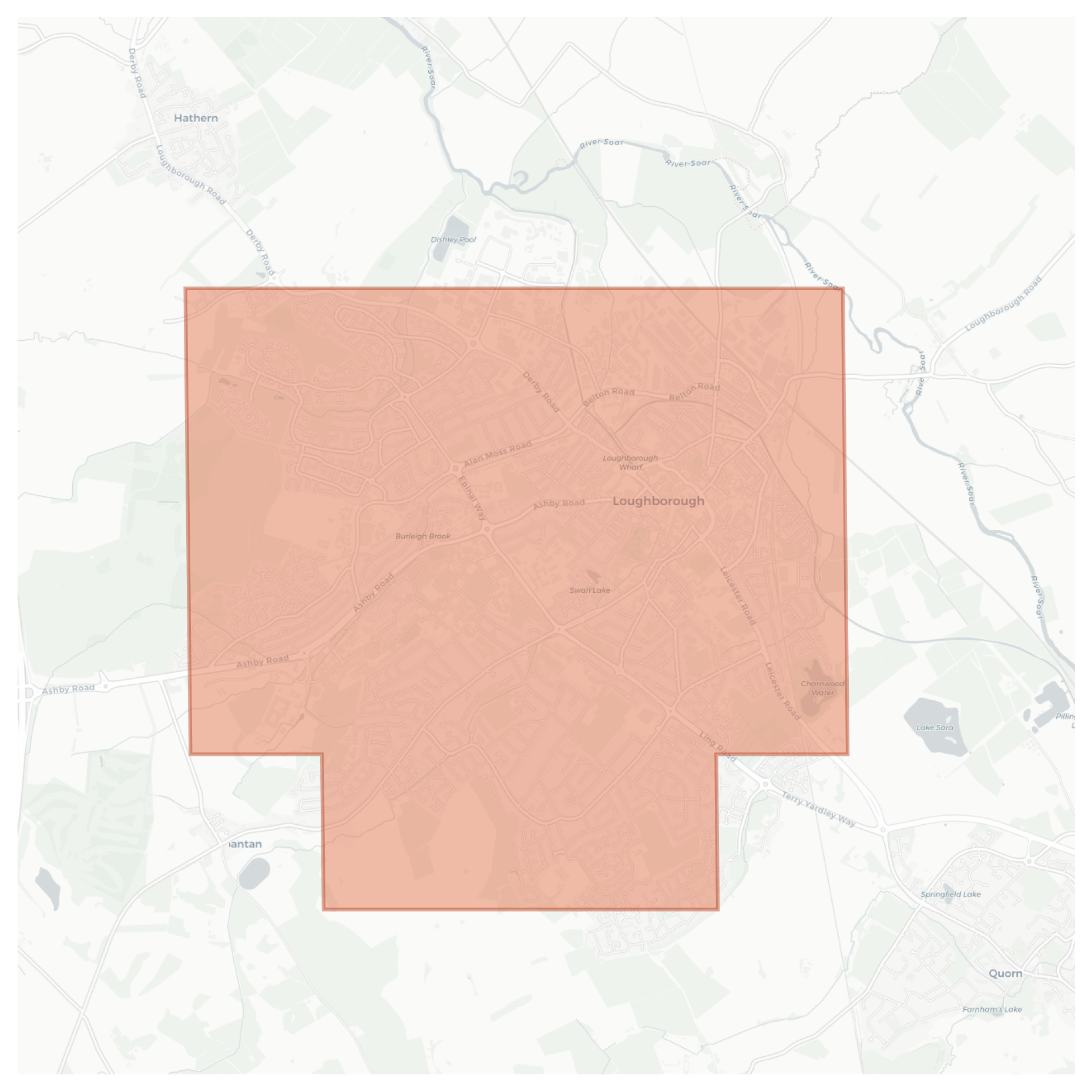Loughborough geographic map