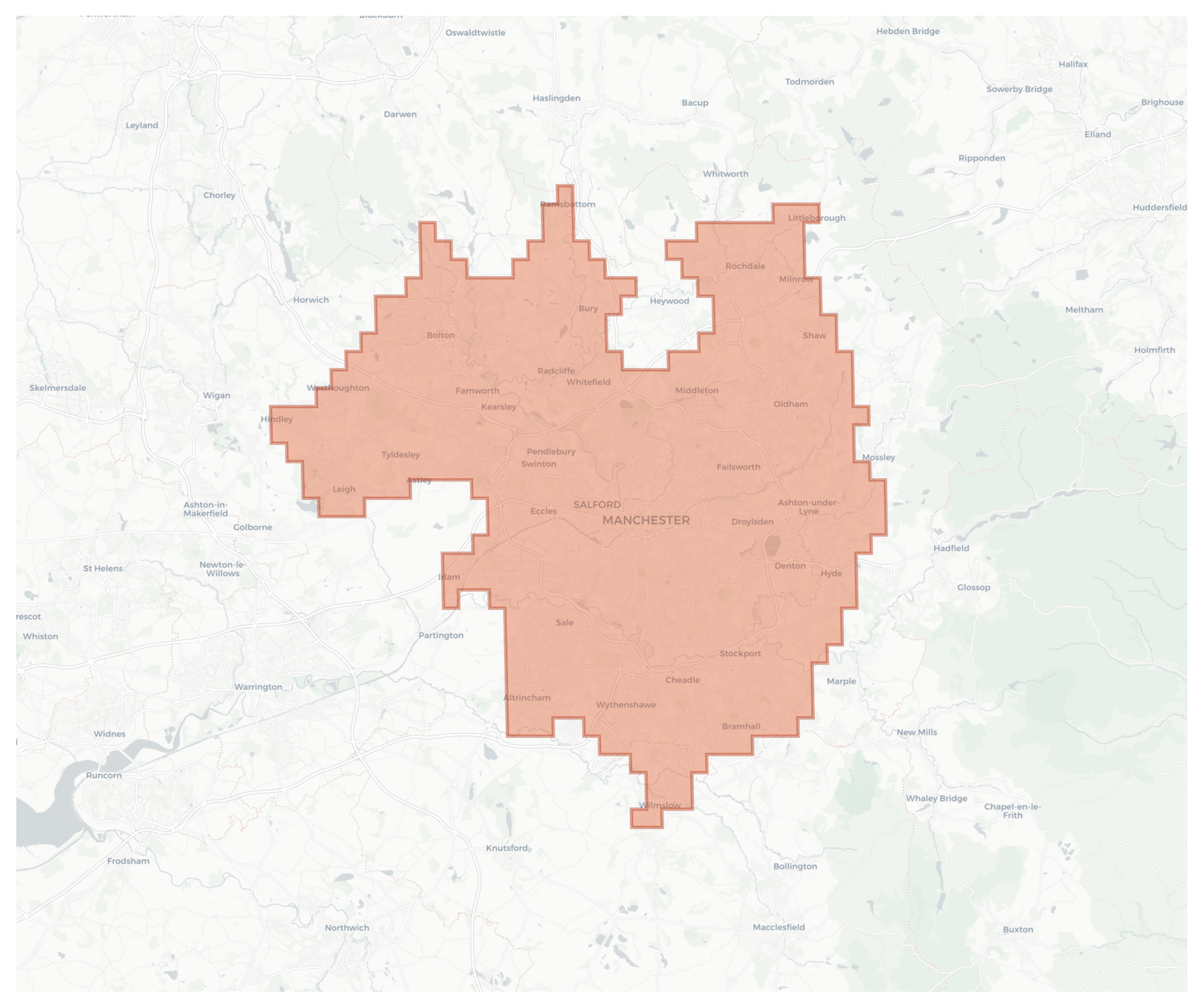 Manchester geographic map