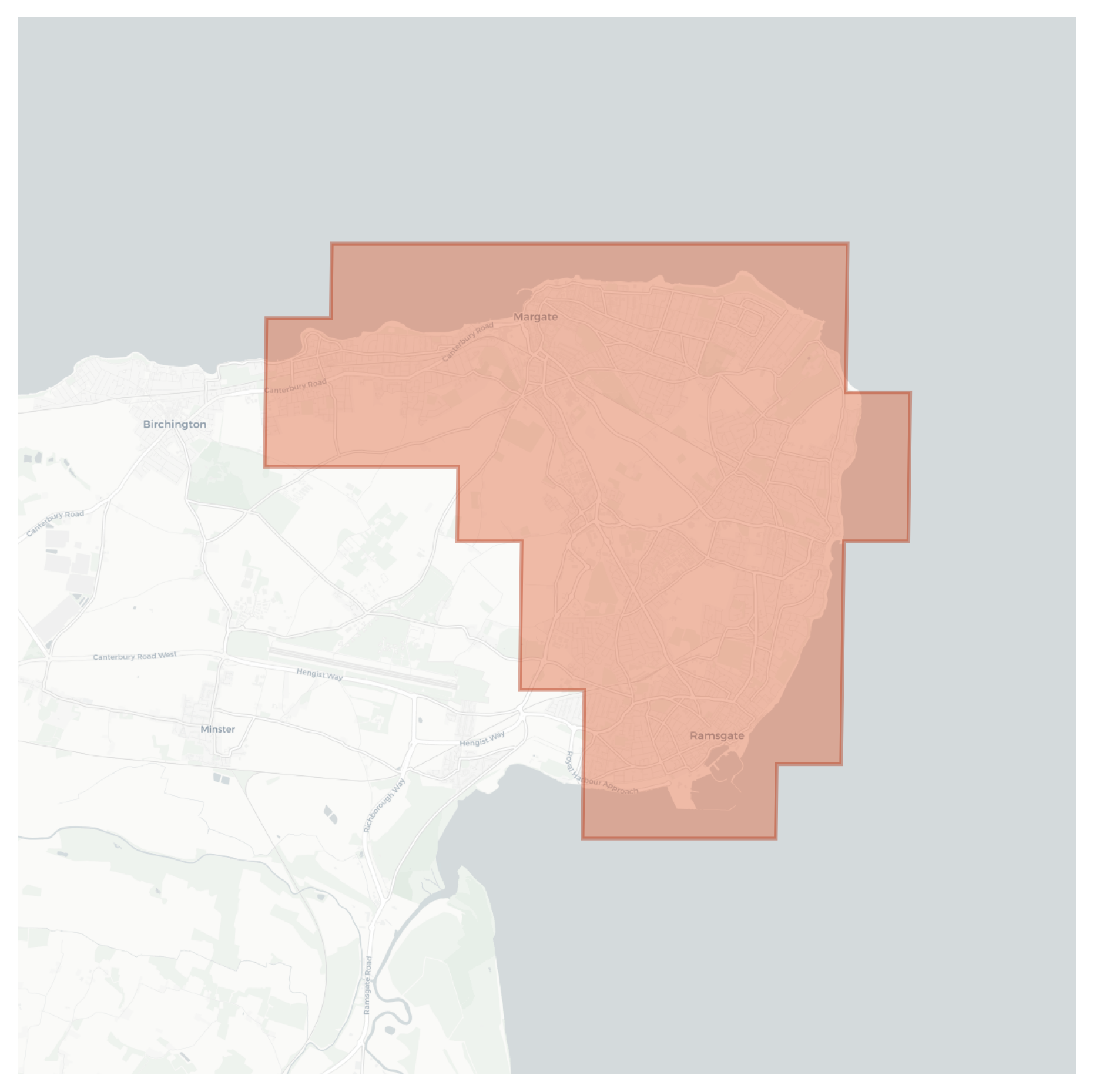 Margate geographic map