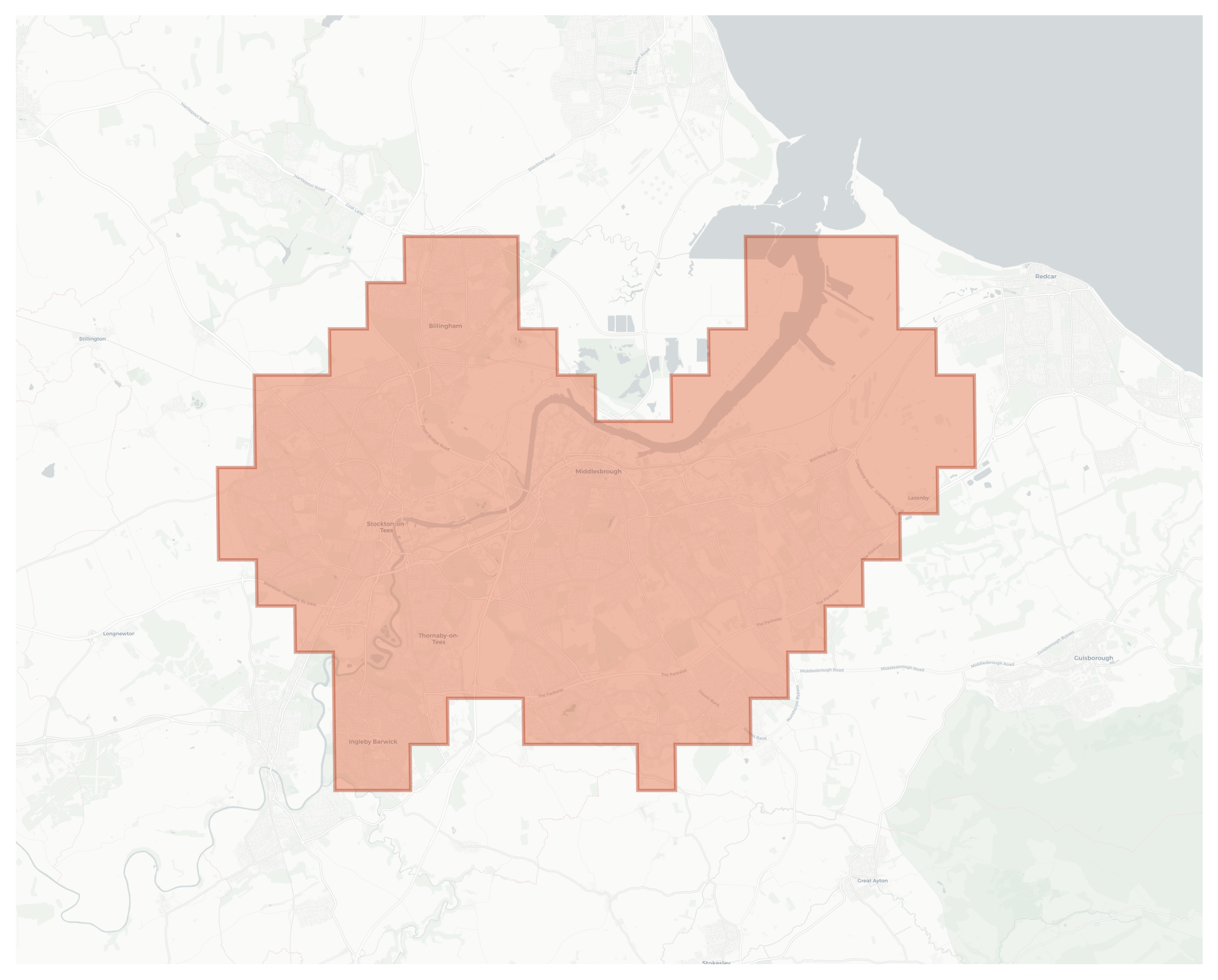Middlesbrough geographic map