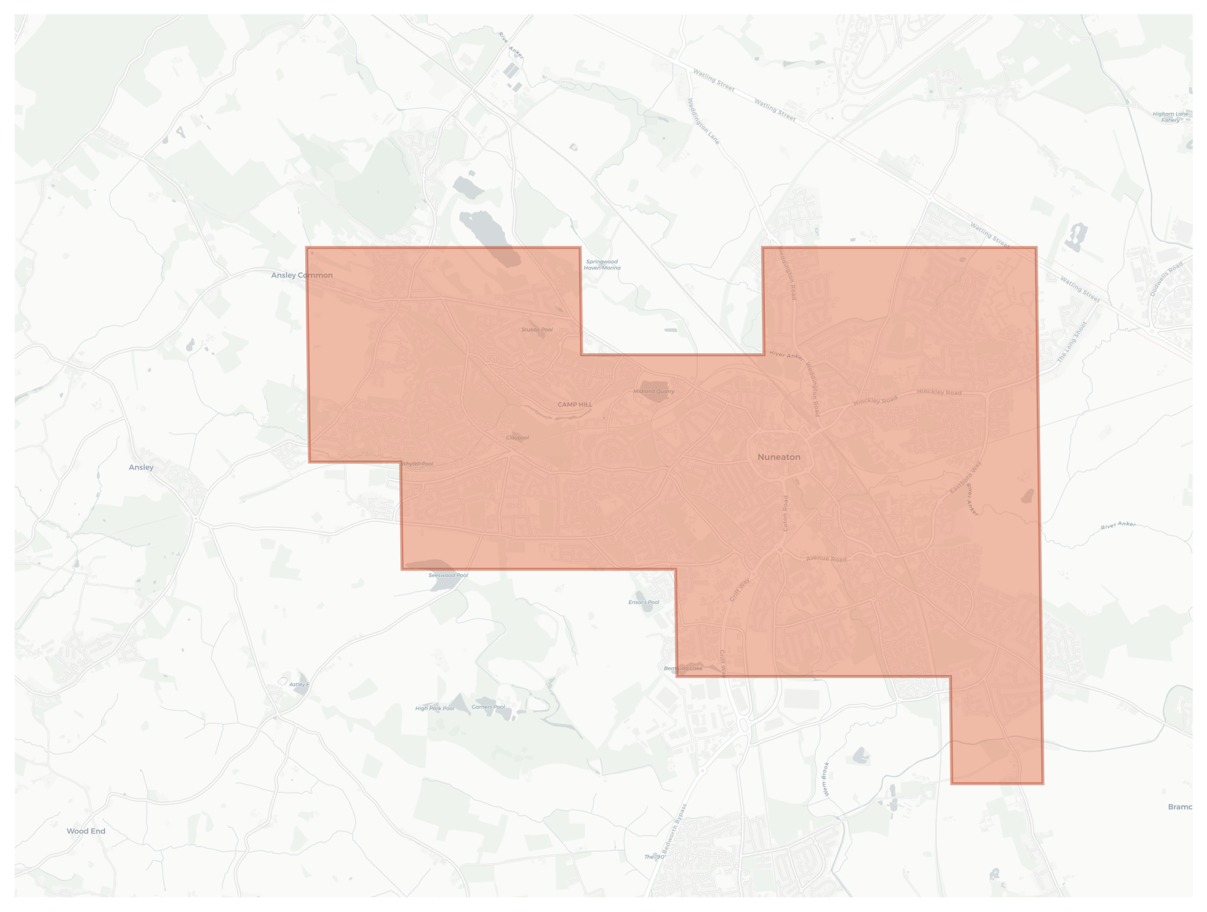 Nuneaton geographic map