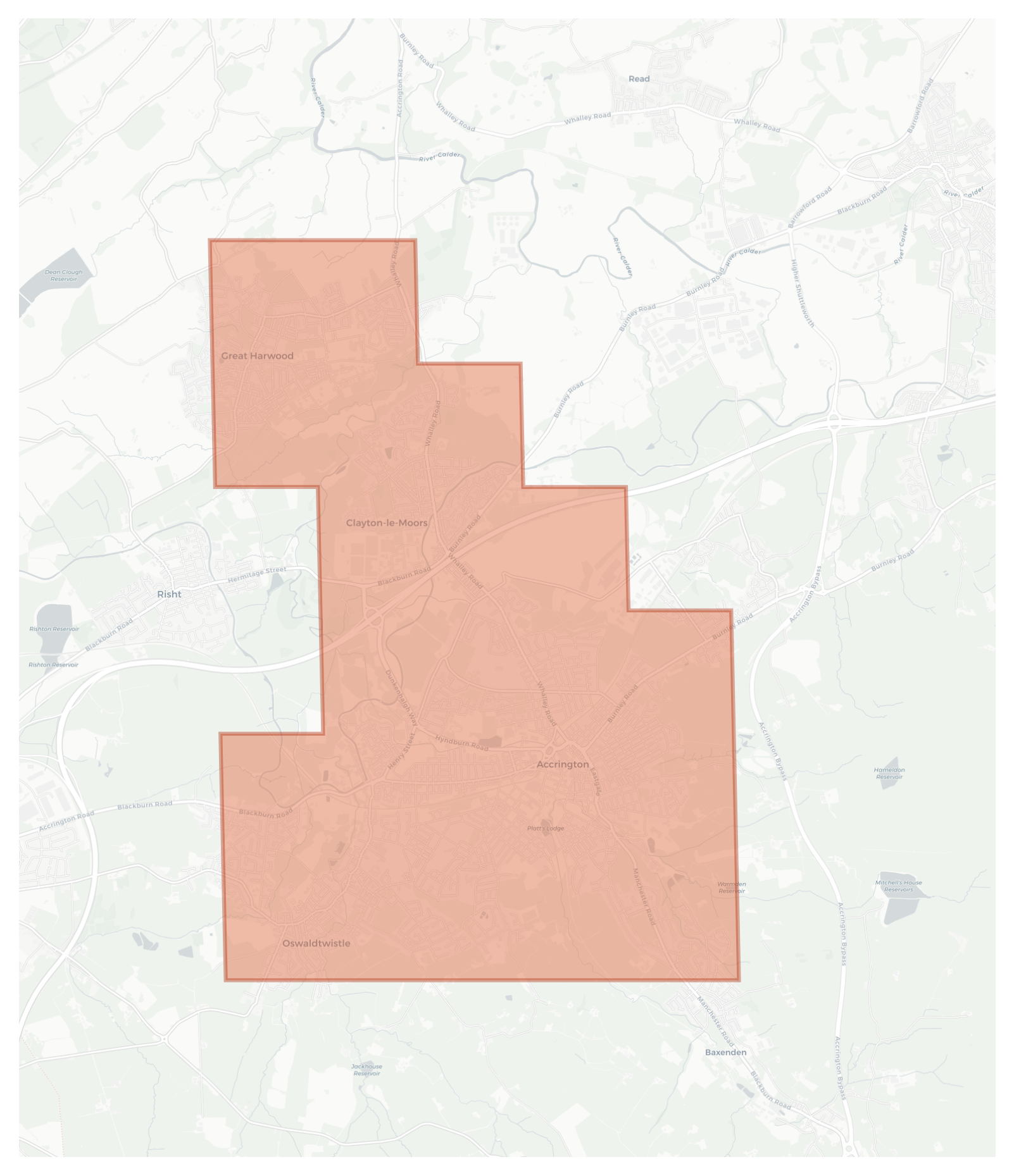 Oswaldtwistle geographic map