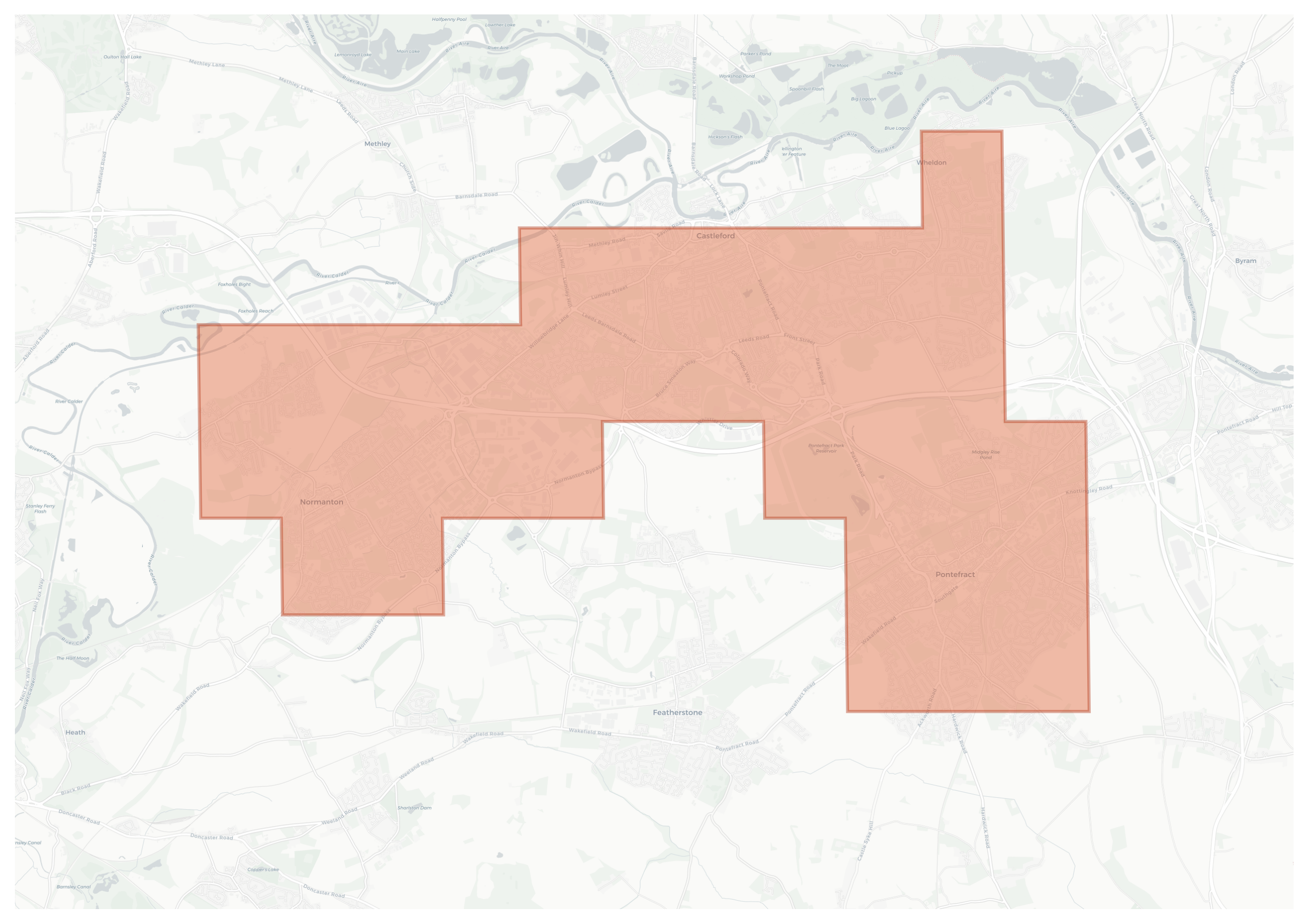 Pontefract geographic map