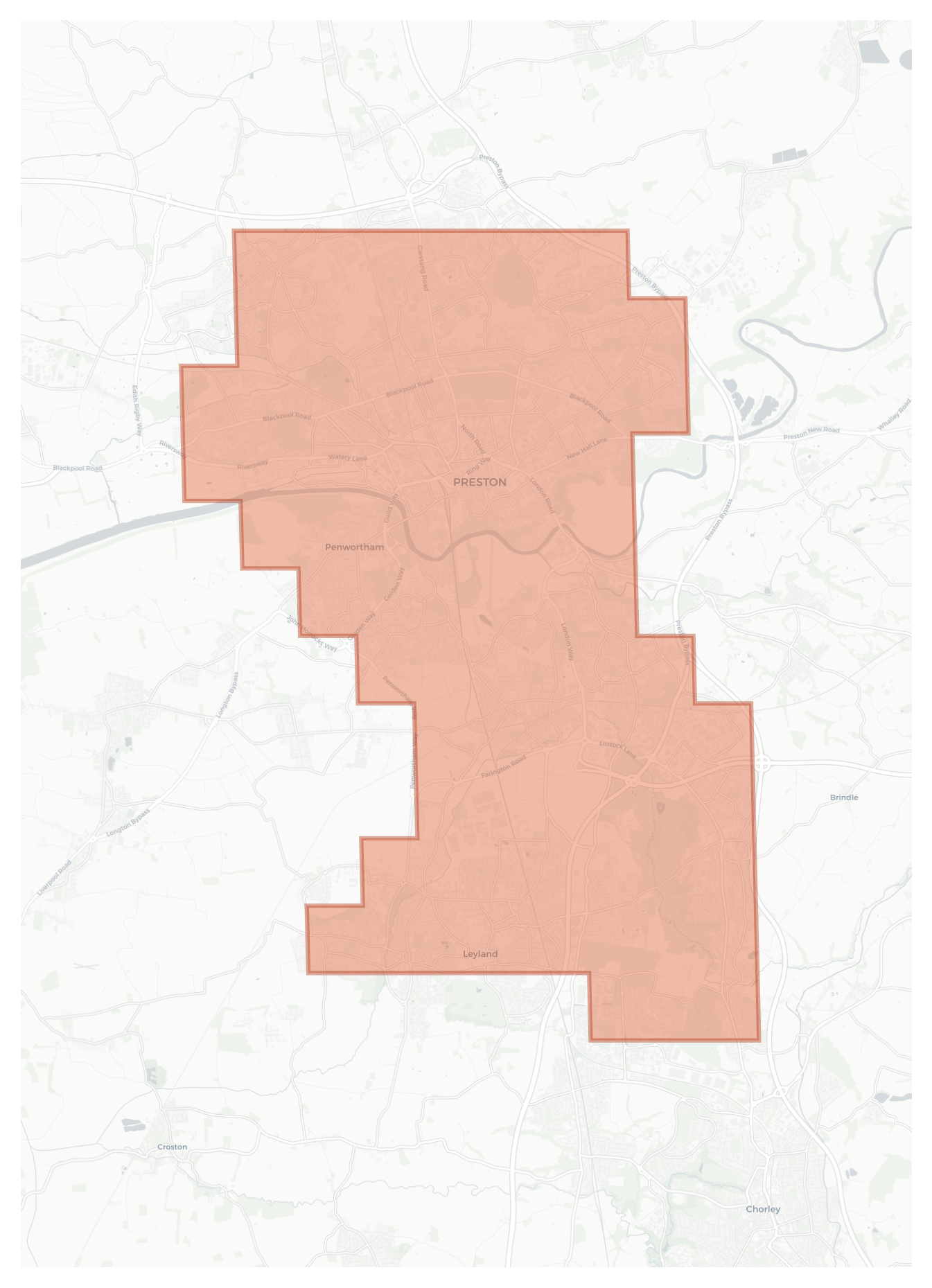 Preston geographic map