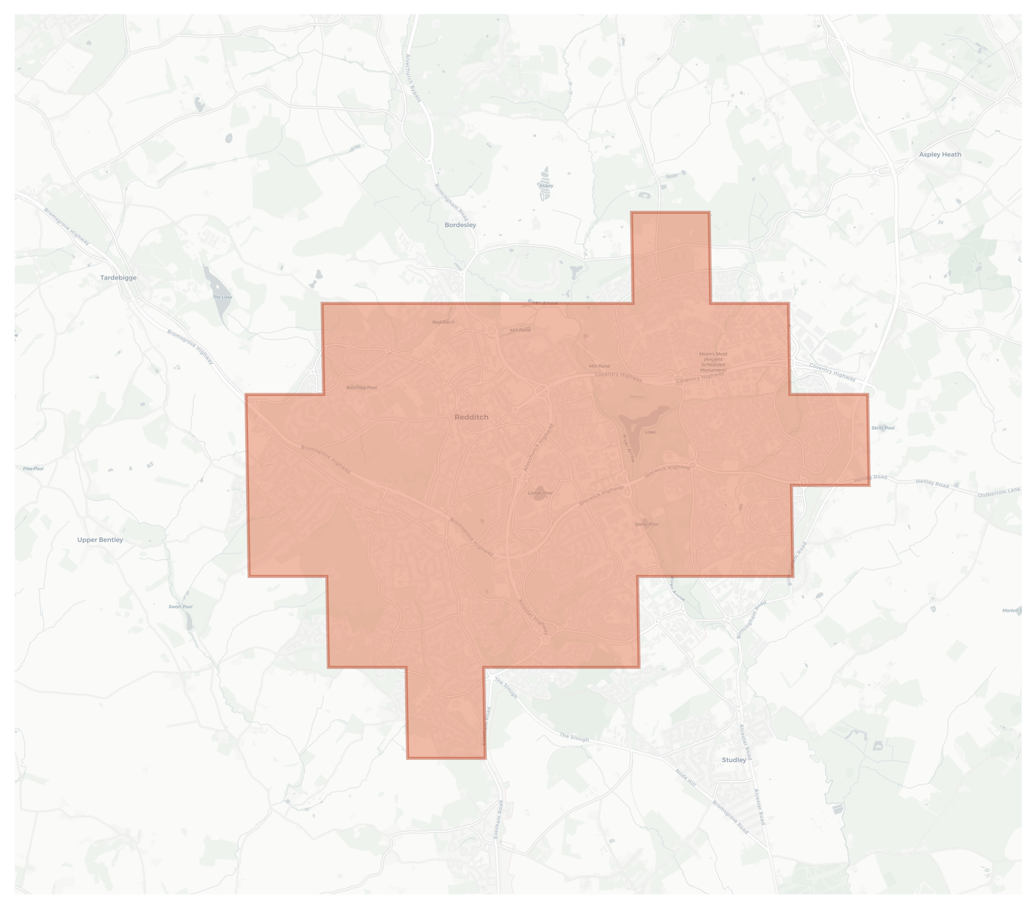 Redditch geographic map