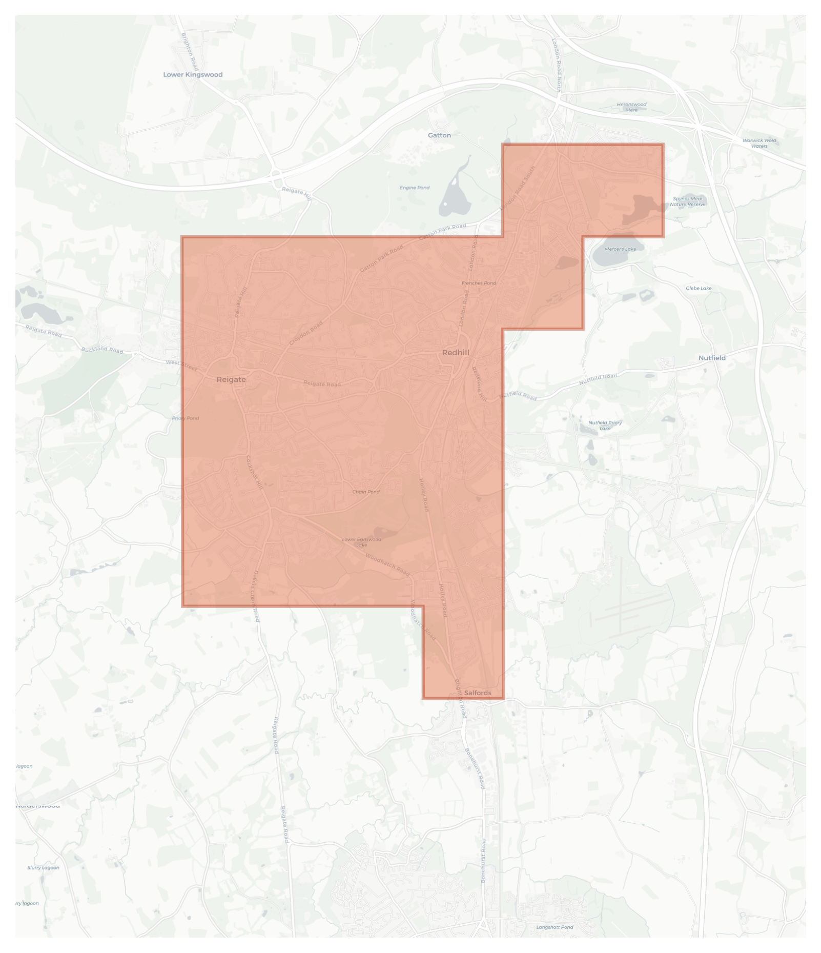 Reigate geographic map