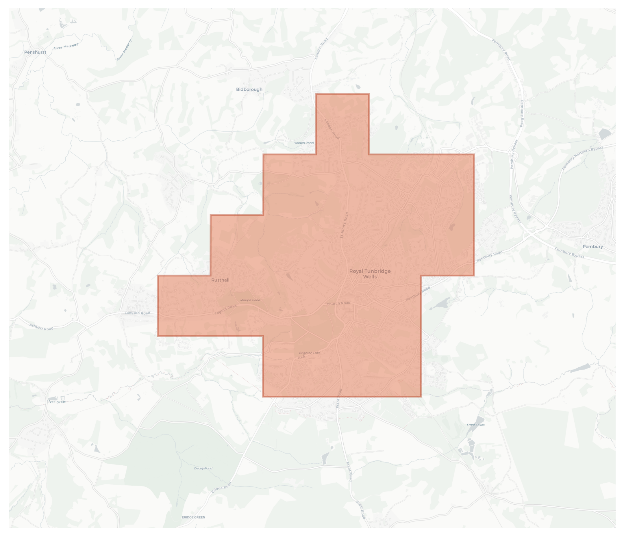 Royal Tunbridge Wells geographic map