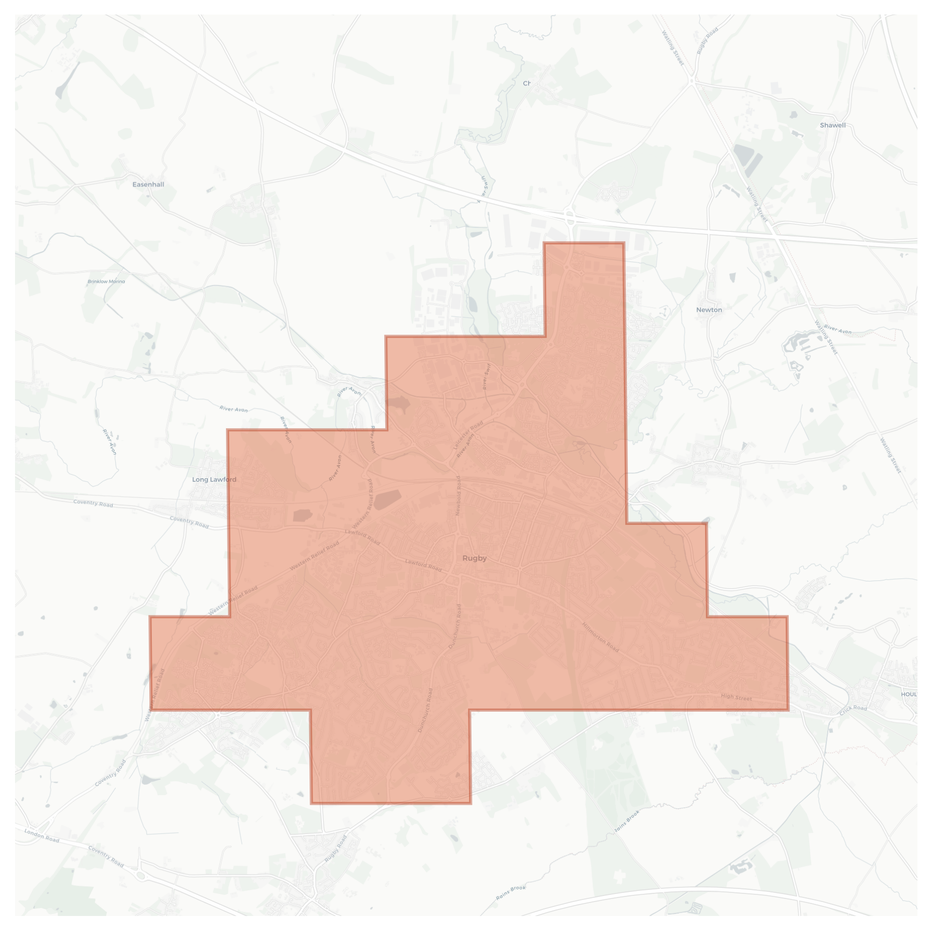 Rugby geographic map
