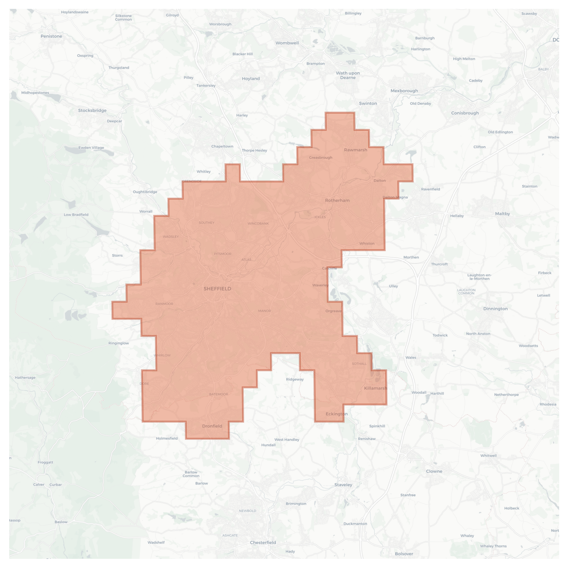Sheffield geographic map