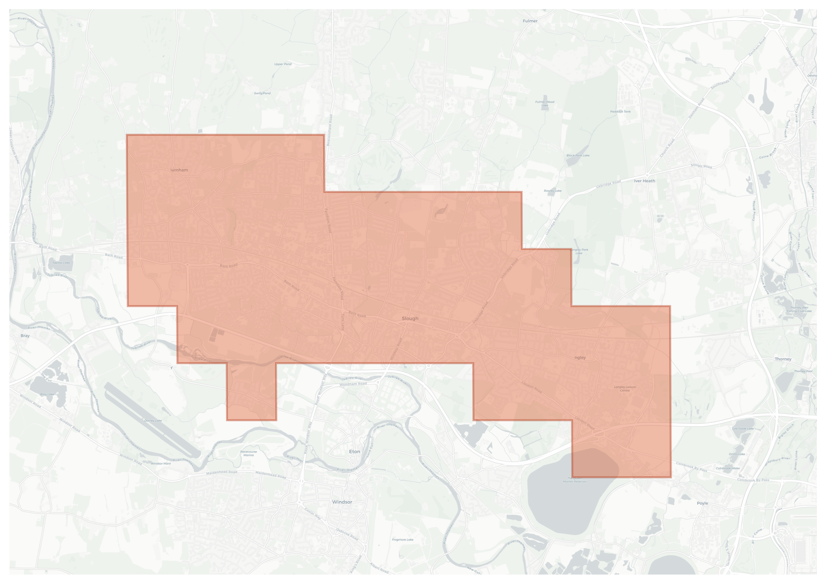 Slough geographic map