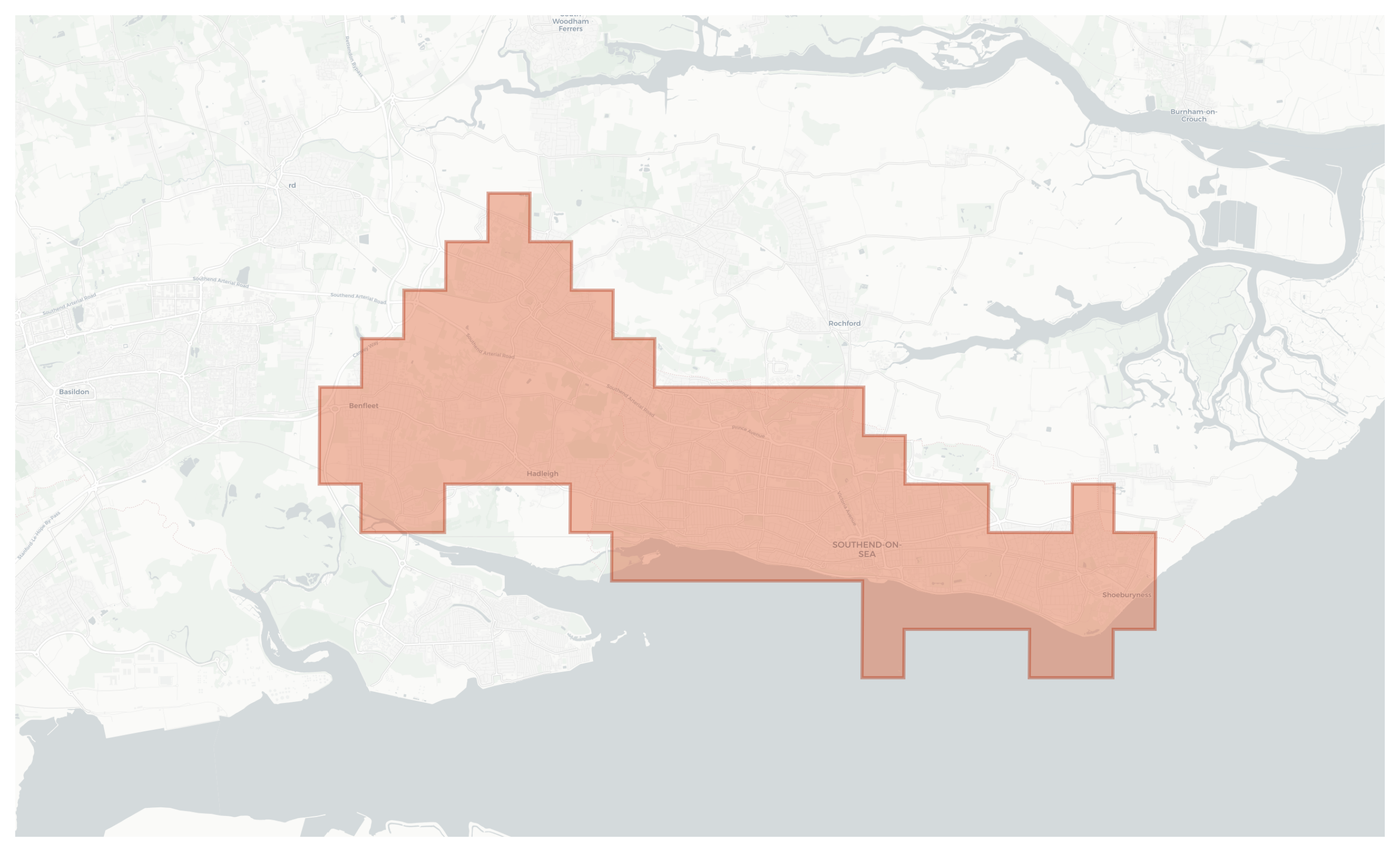 Southend-on-Sea geographic map