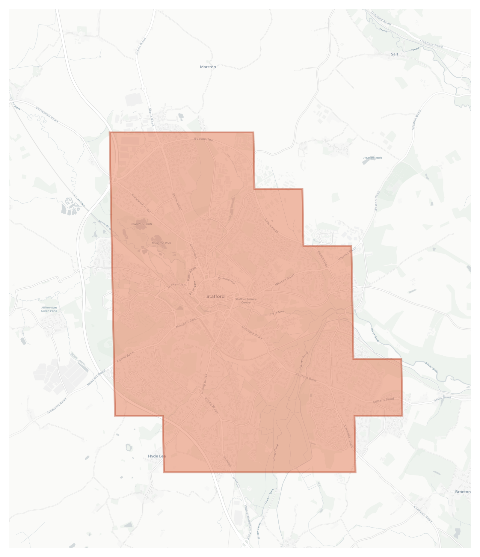 Stafford geographic map