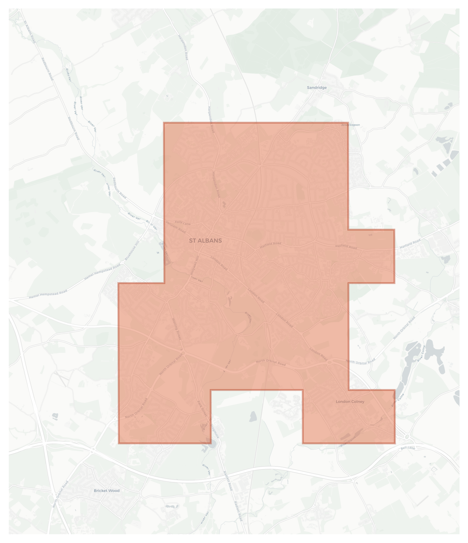 St Albans geographic map