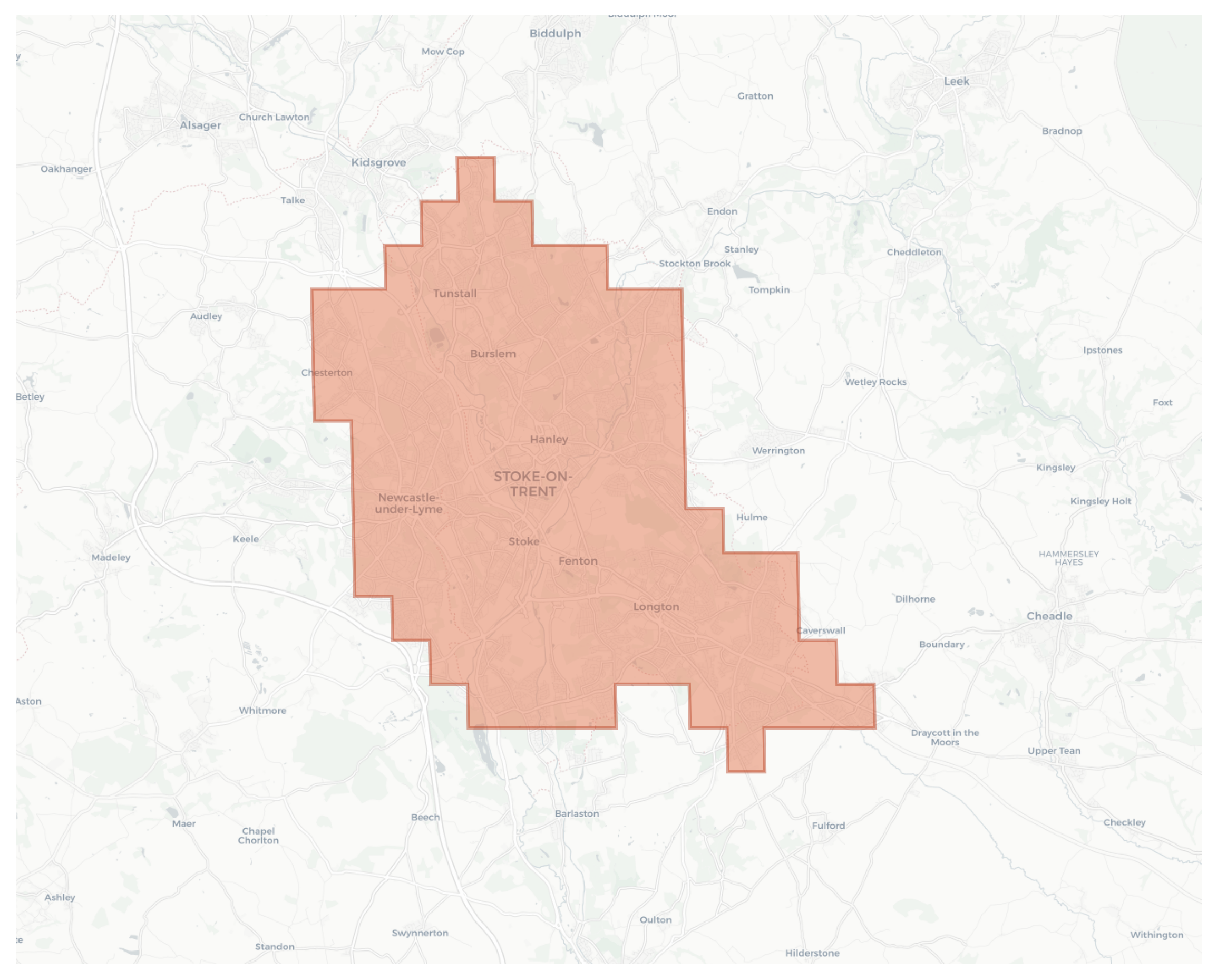 Stoke-on-Trent geographic map