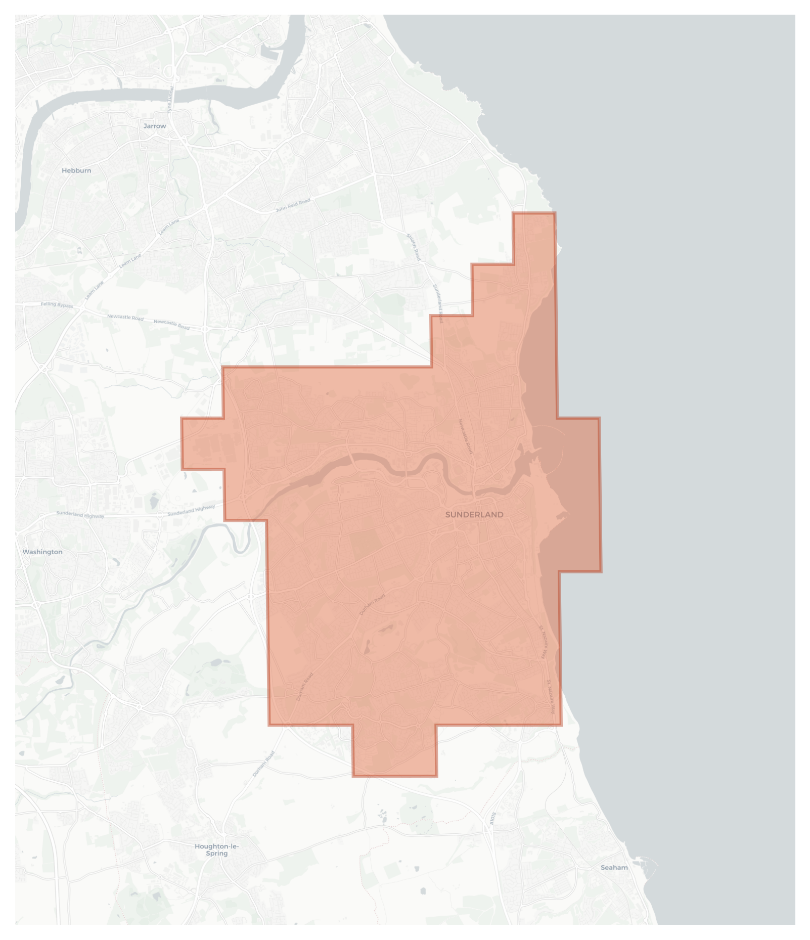 Sunderland geographic map