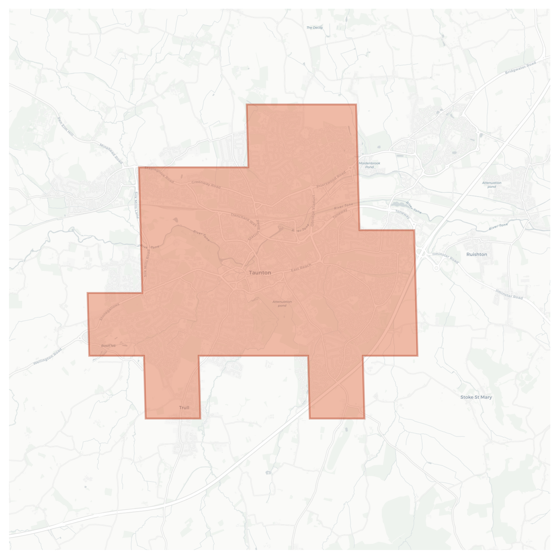 Taunton geographic map