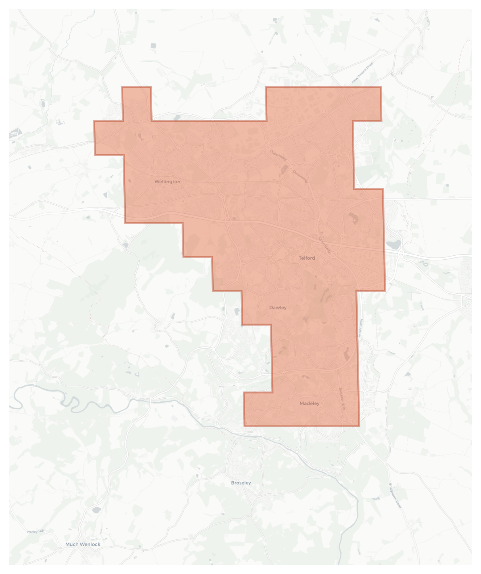 Telford geographic map