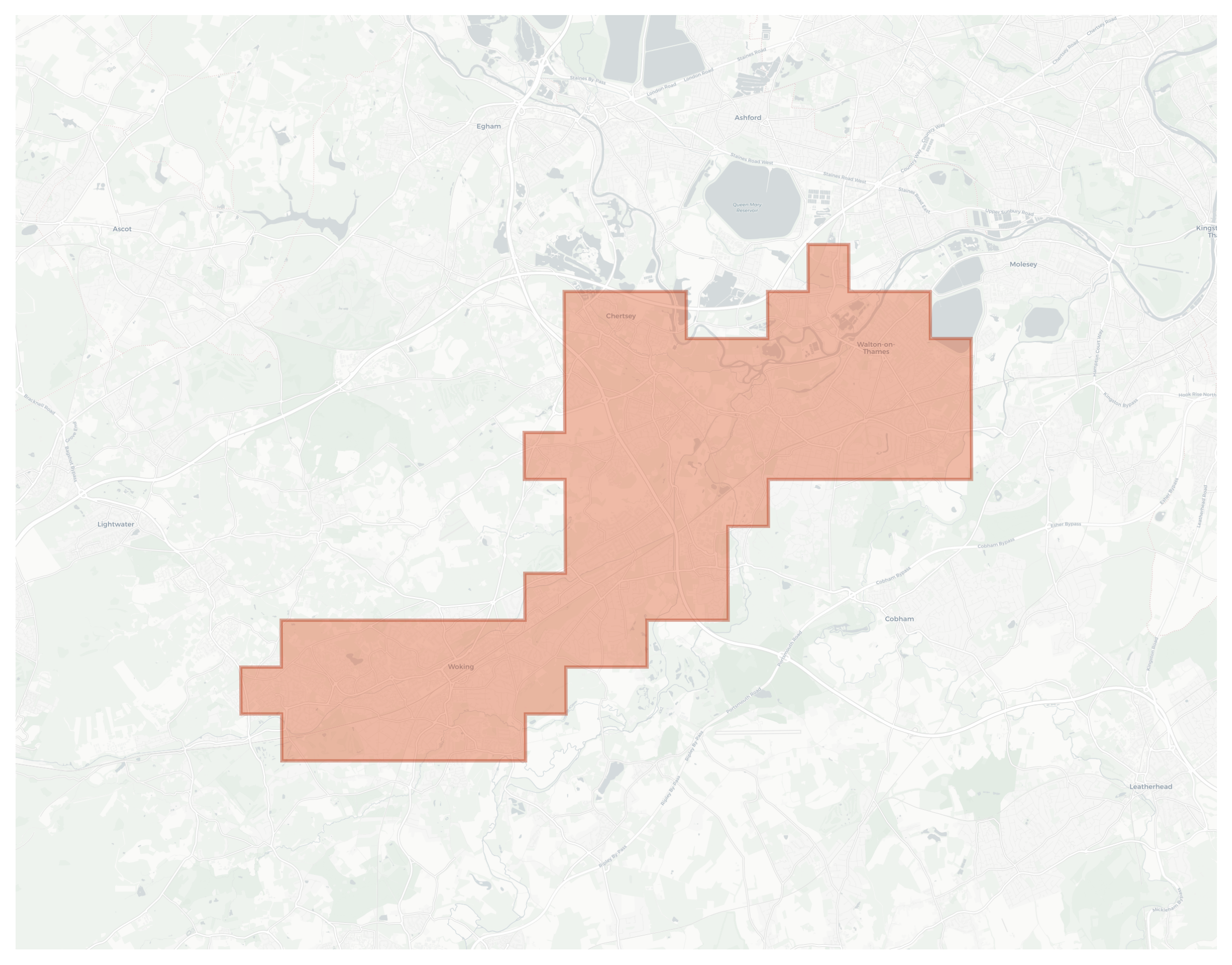 Walton-on-Thames geographic map