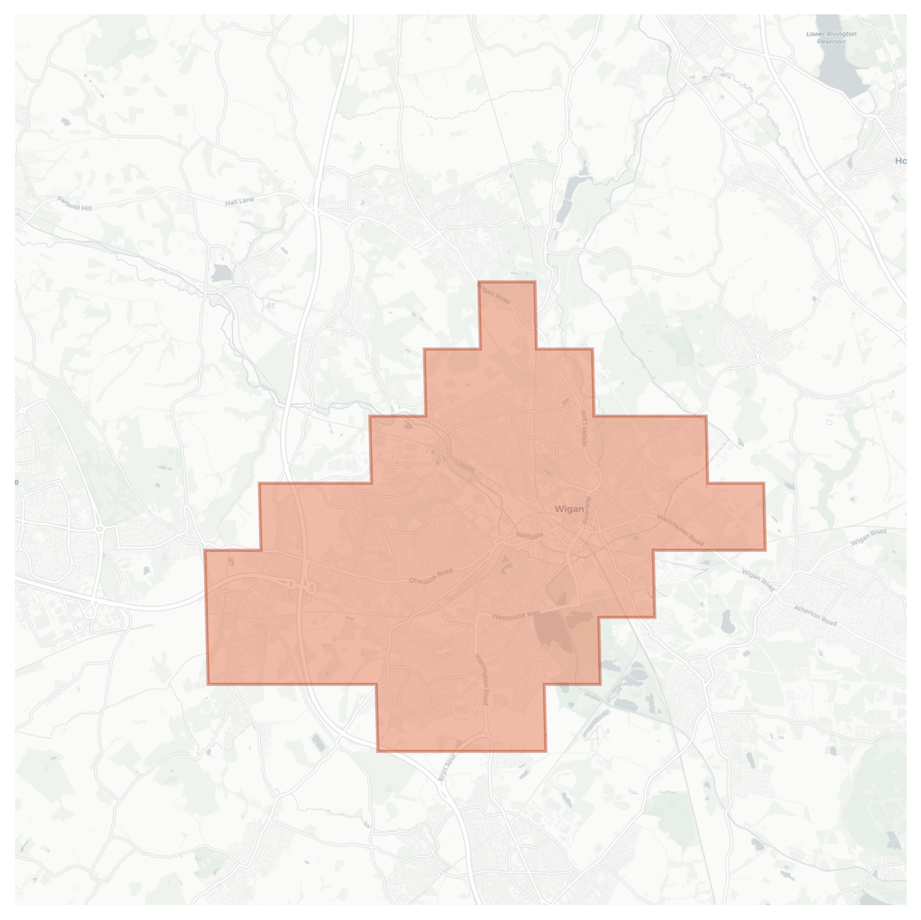 Wigan geographic map