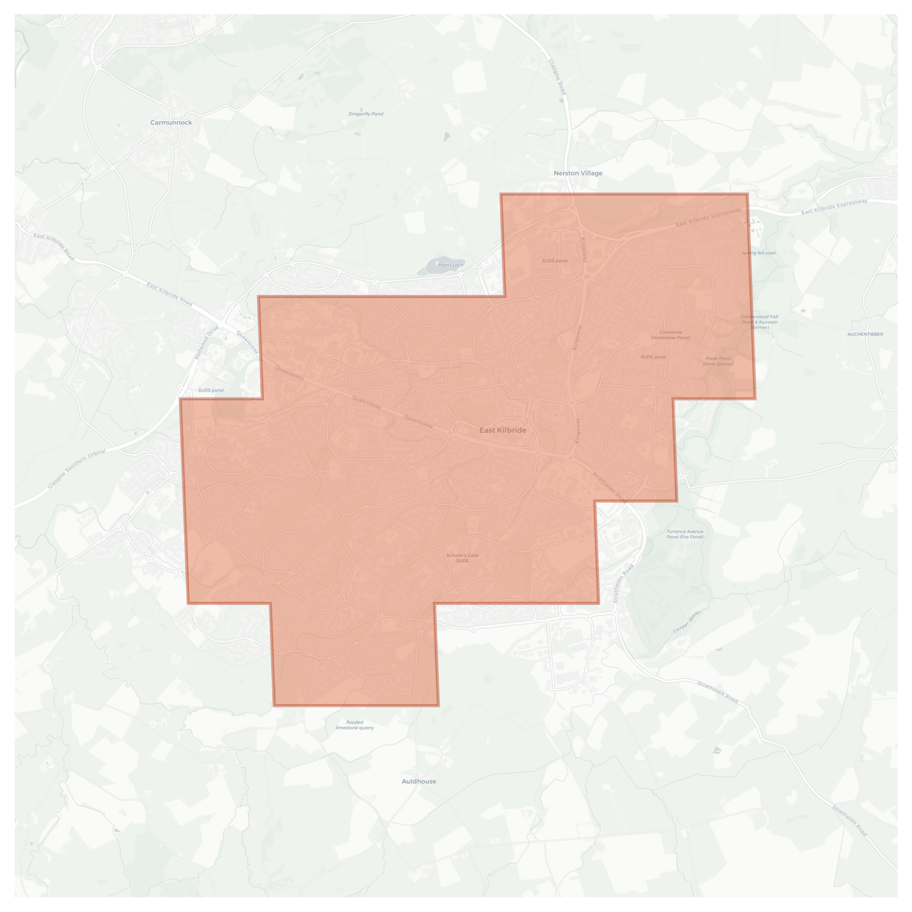 East Kilbride geographic map