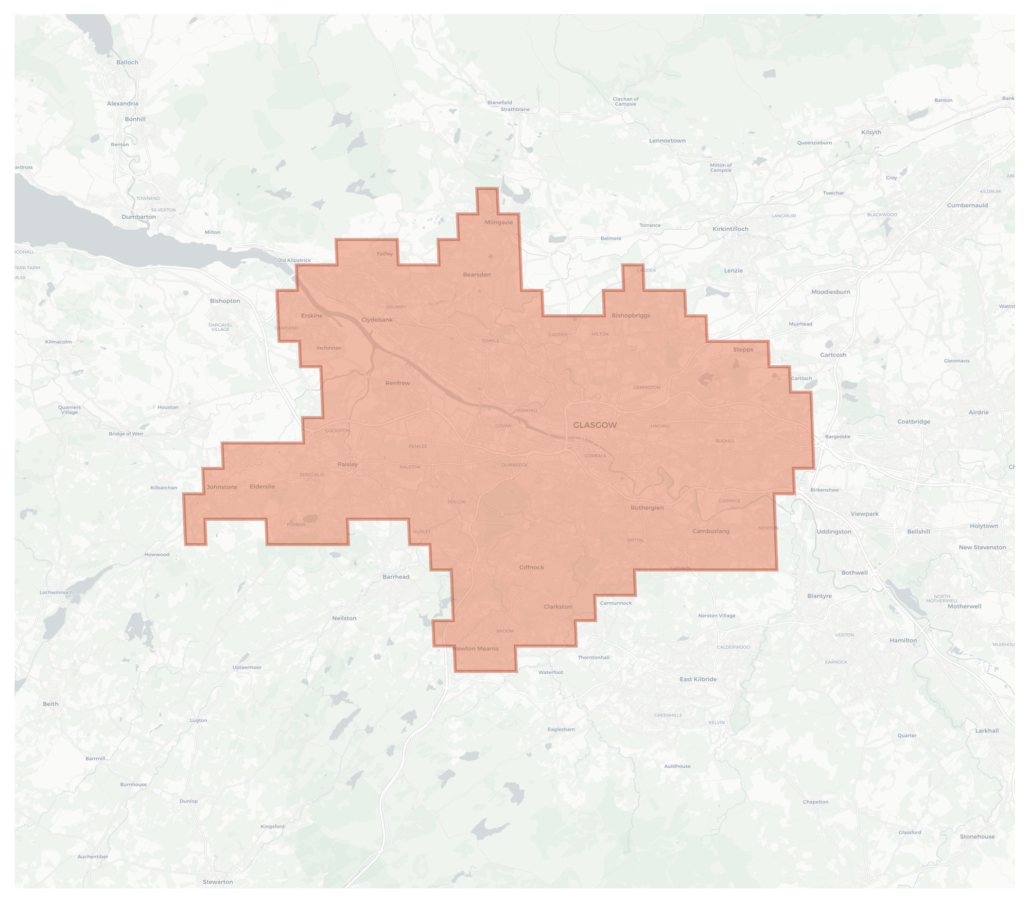 Glasgow geographic map
