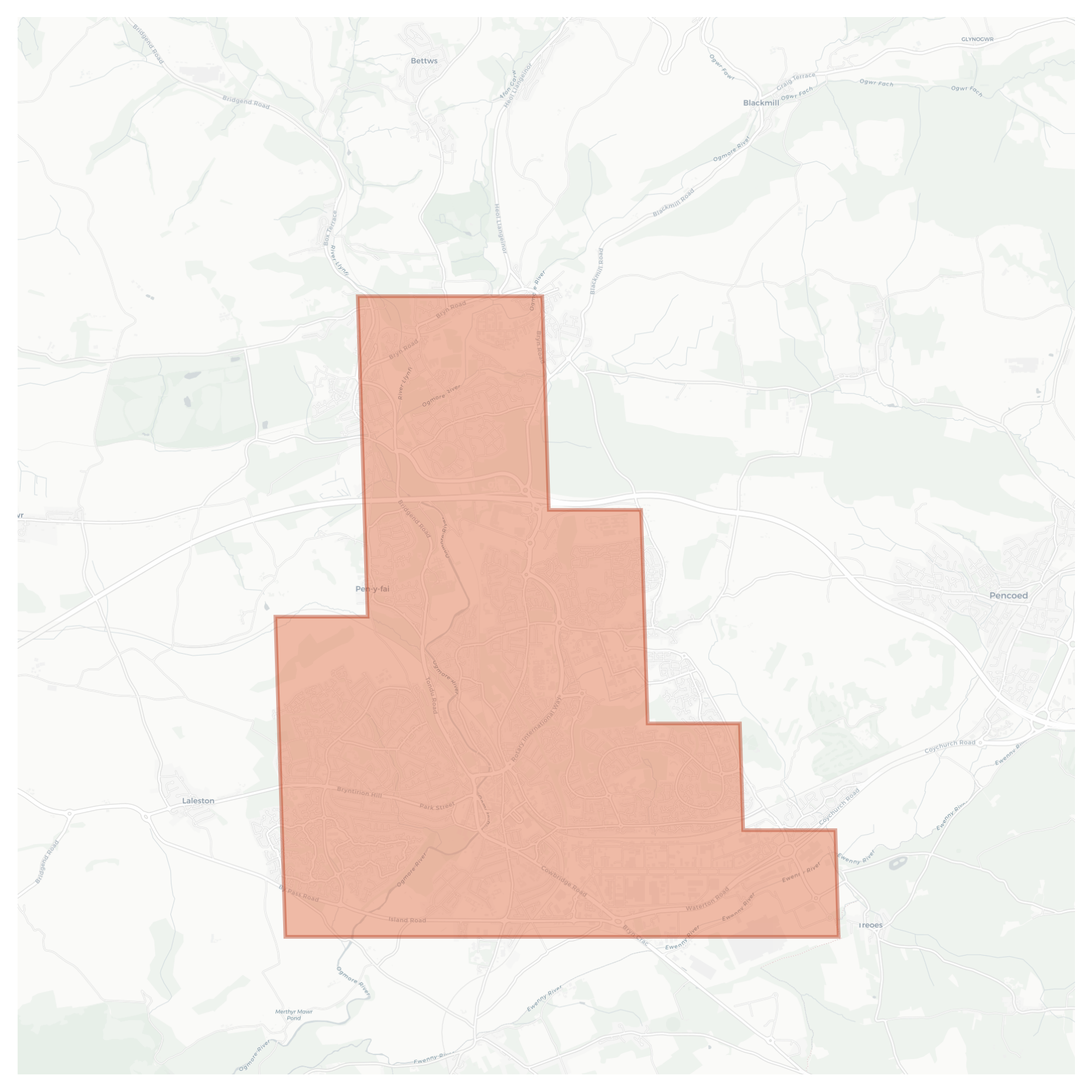 Bridgend geographic map