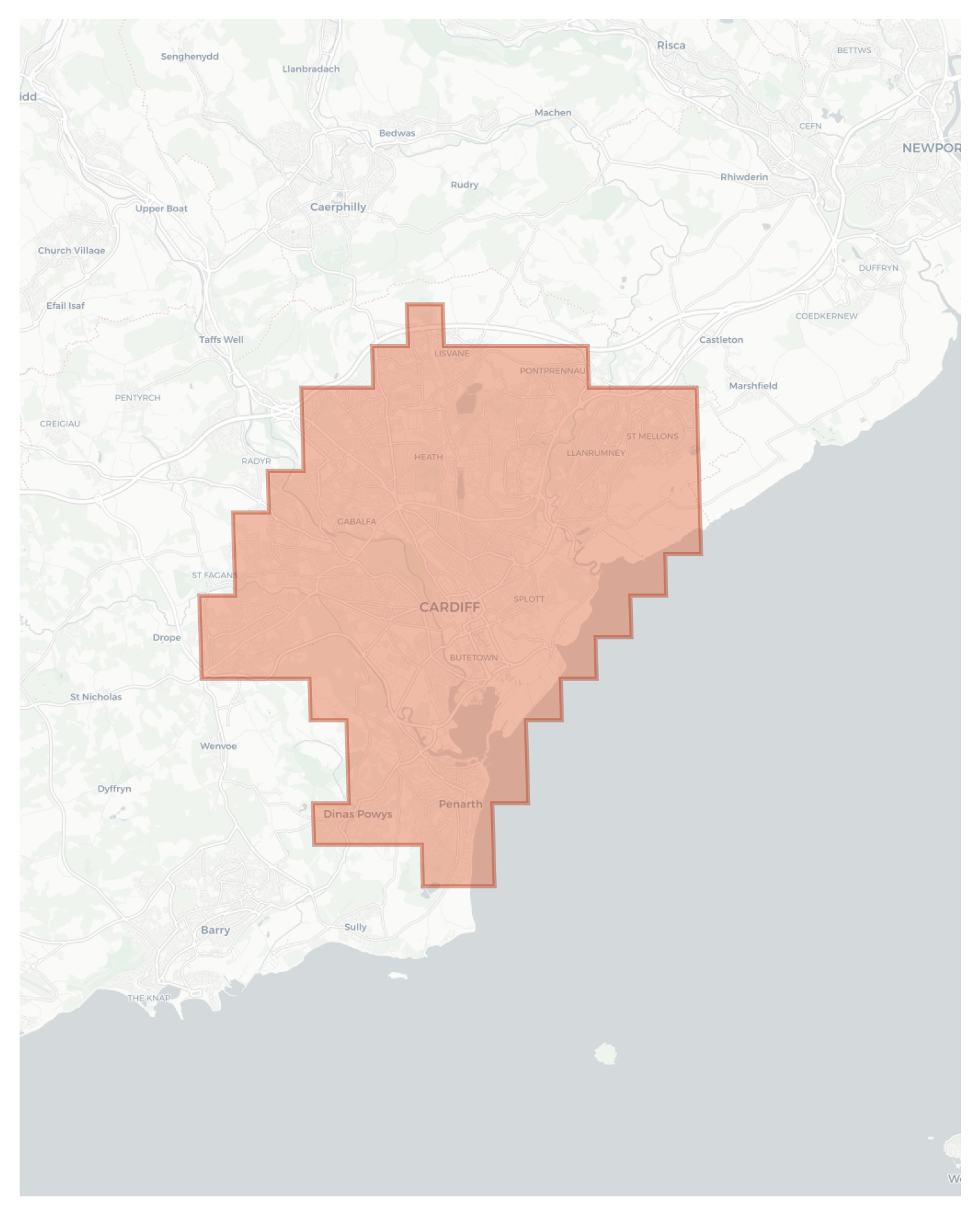 Cardiff geographic map